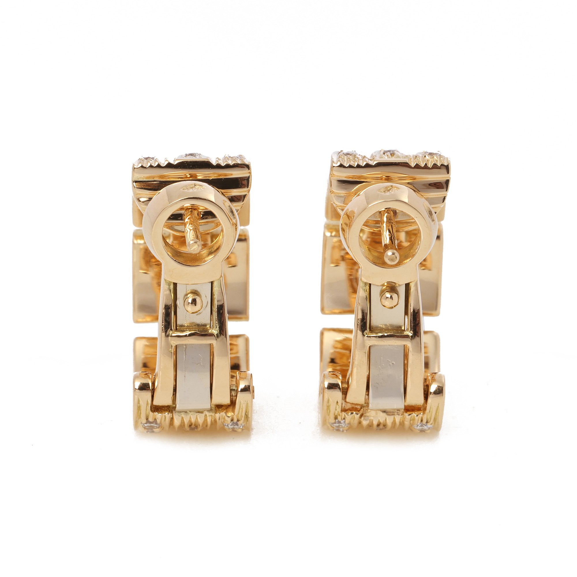 Cartier Maillon Panthere Diamond Paved Earrings
