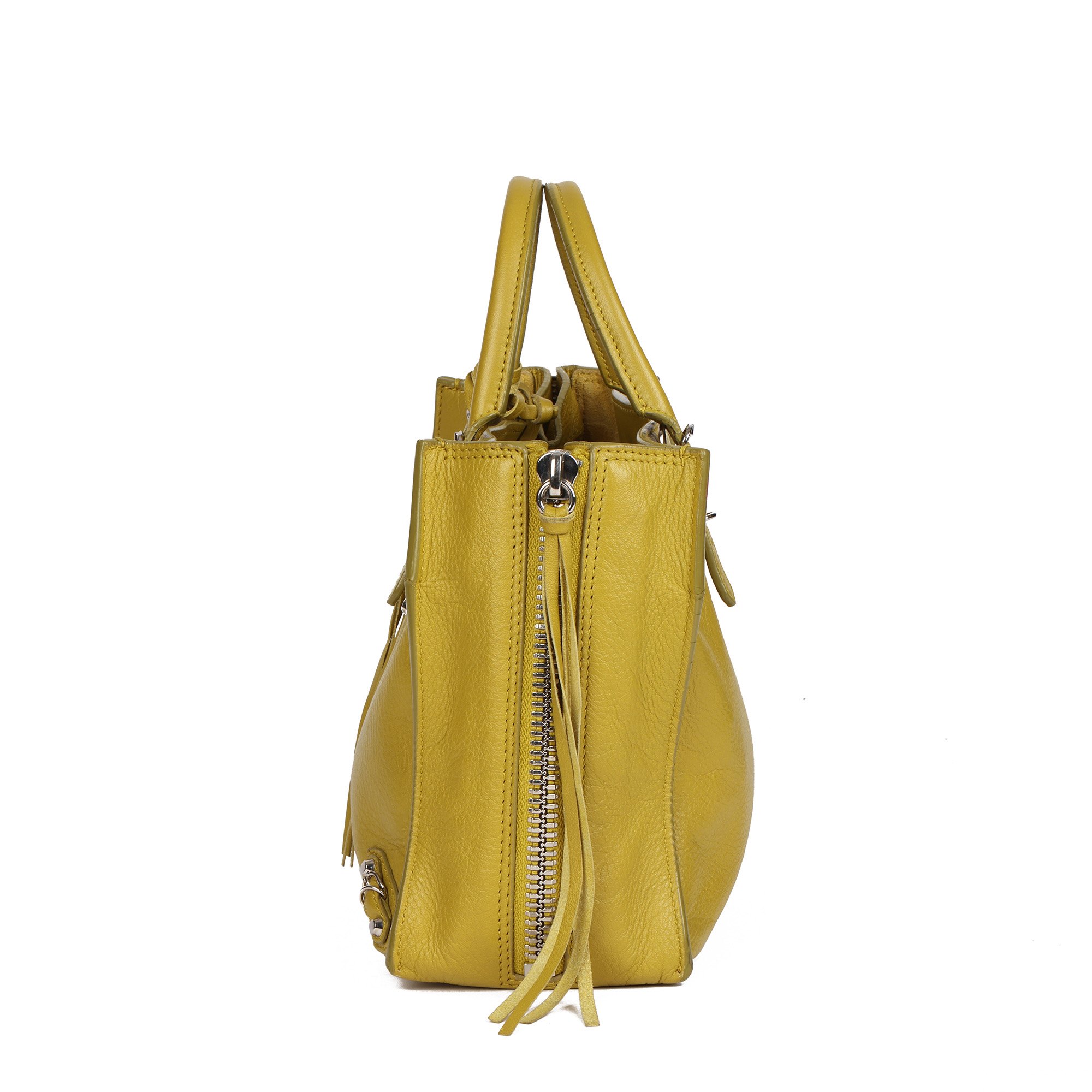 Balenciaga Jaune Citronnade Goatskin Leather Papier Mini