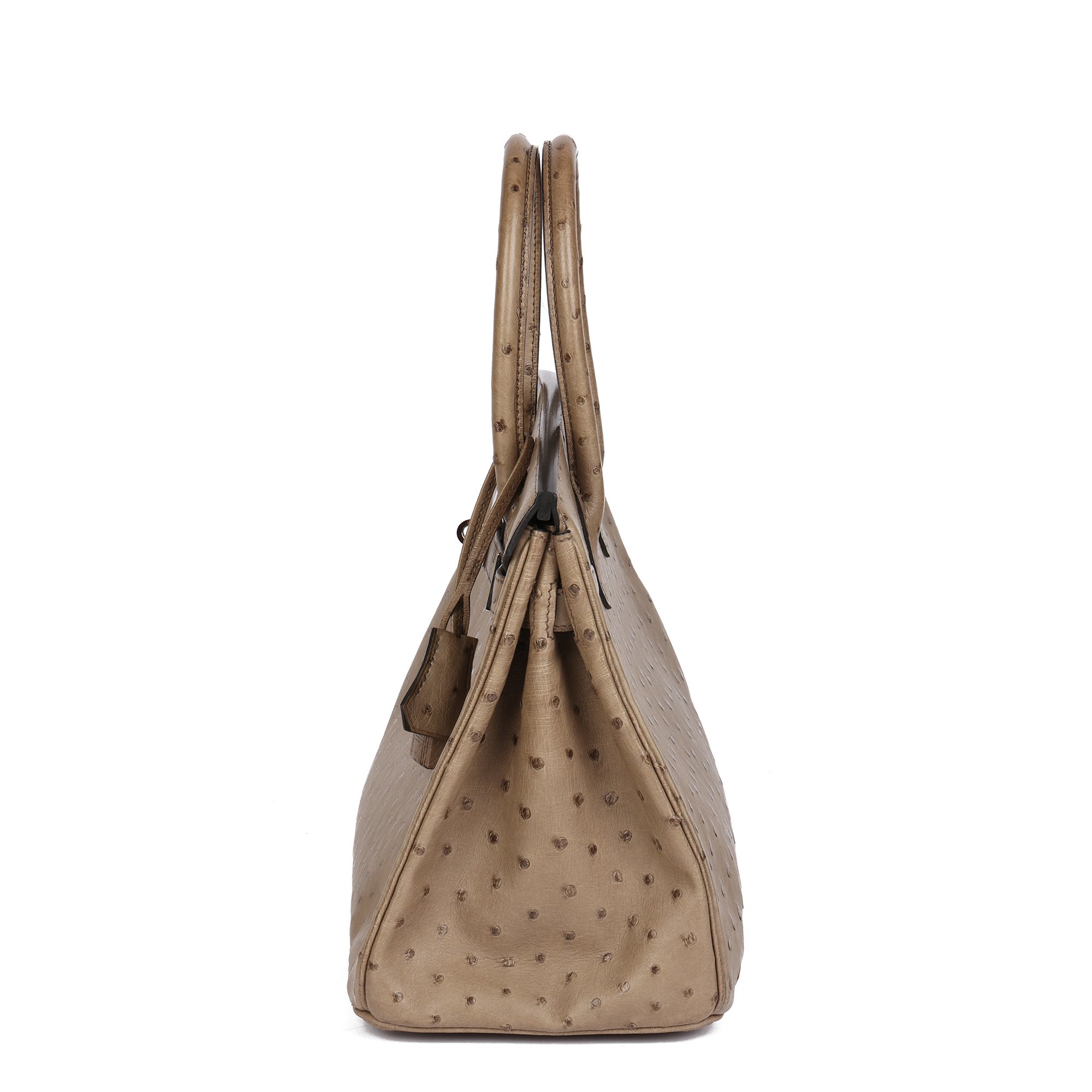 Hermès Gris Ostrich Leather Birkin 30cm