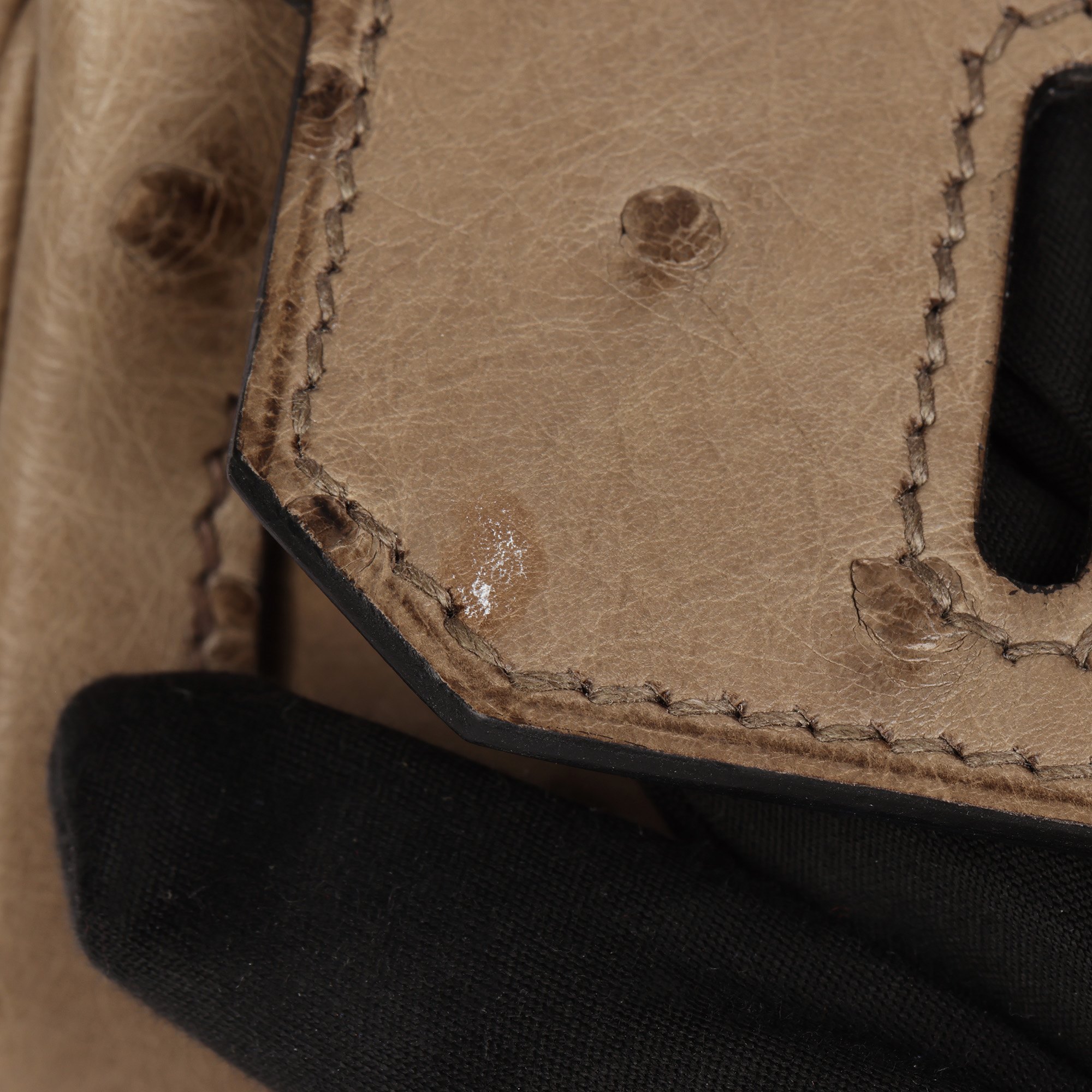 Hermès Gris Ostrich Leather Birkin 30cm