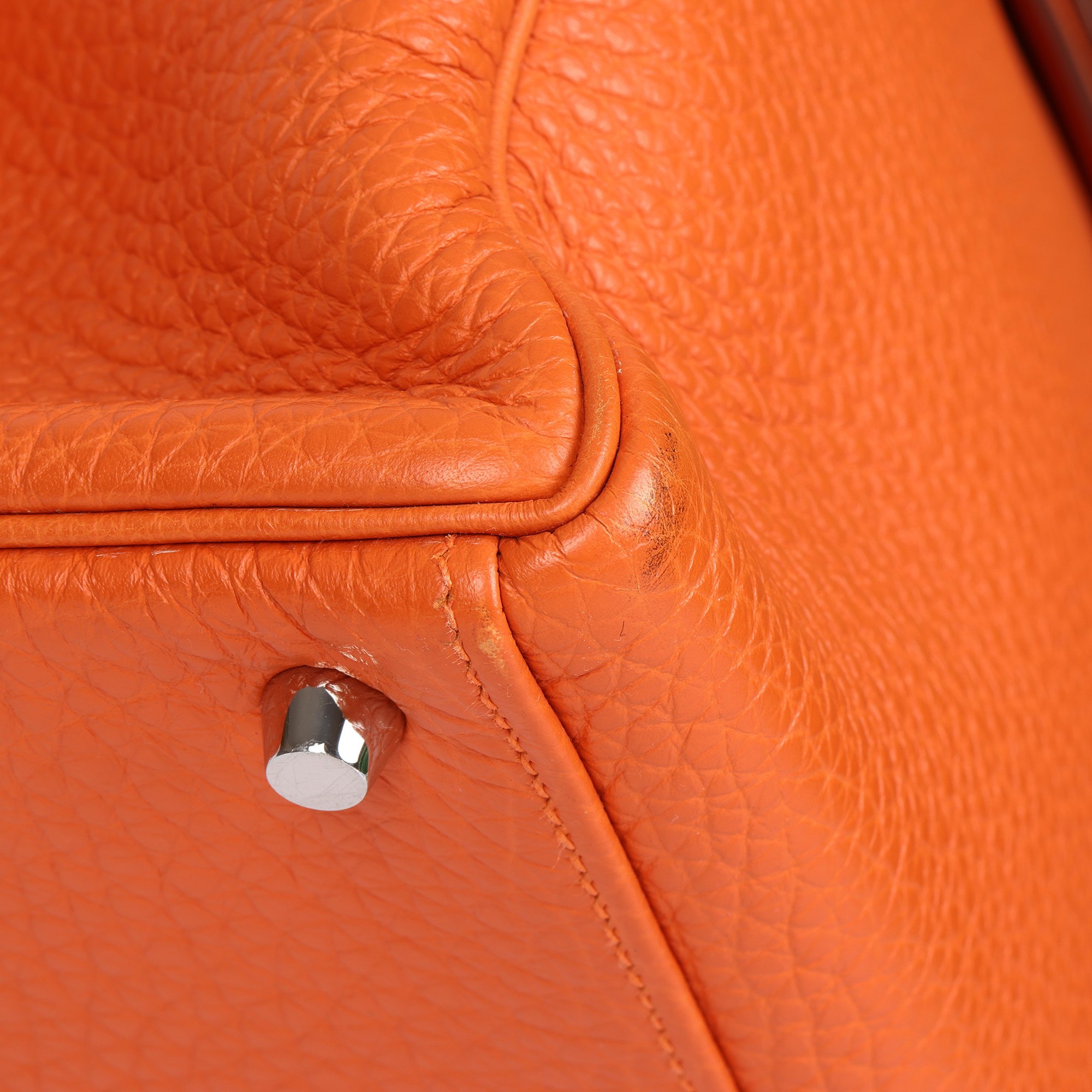 Hermès Orange H Clemence Leather Kelly 35cm Retourne