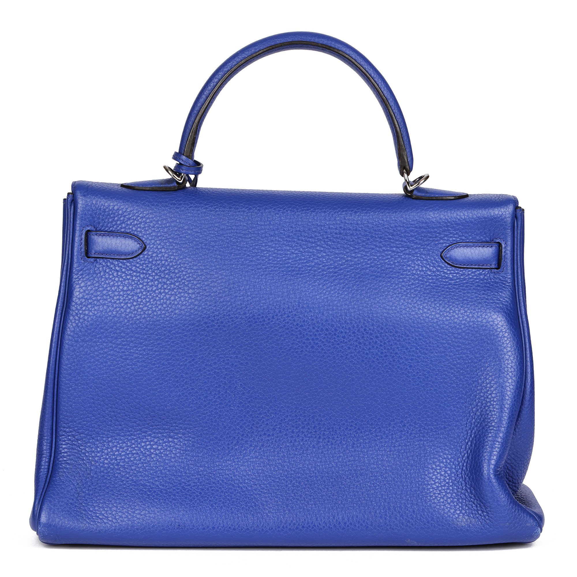 Hermès Blue Electric Clemence Leather Kelly 35cm Retourne