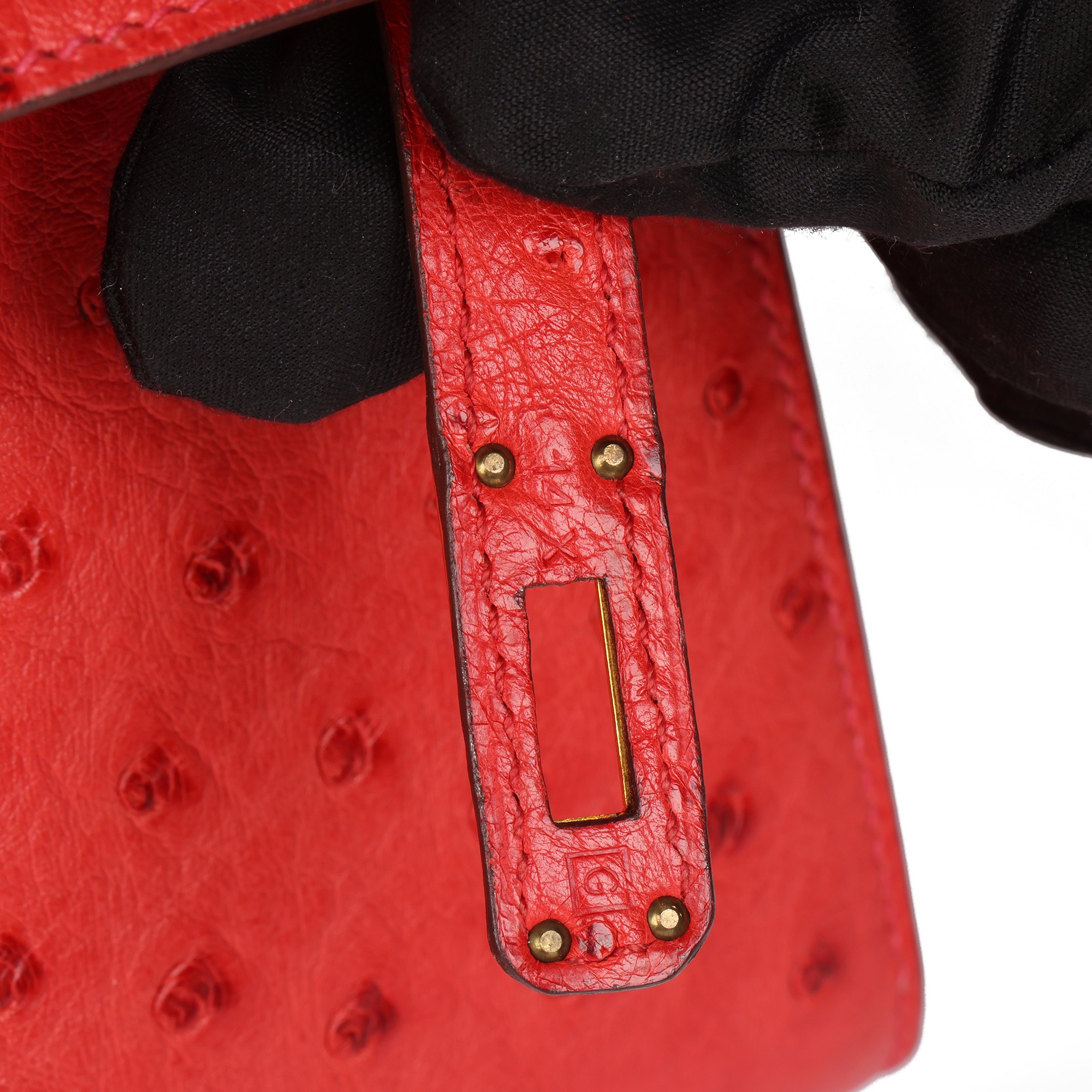Hermès Rouge Vif Ostrich Leather Kelly 20cm Sellier