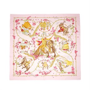 Hermès Rose Dragee, Rose Azalee & Curry Les Petits Princes Par Scarf