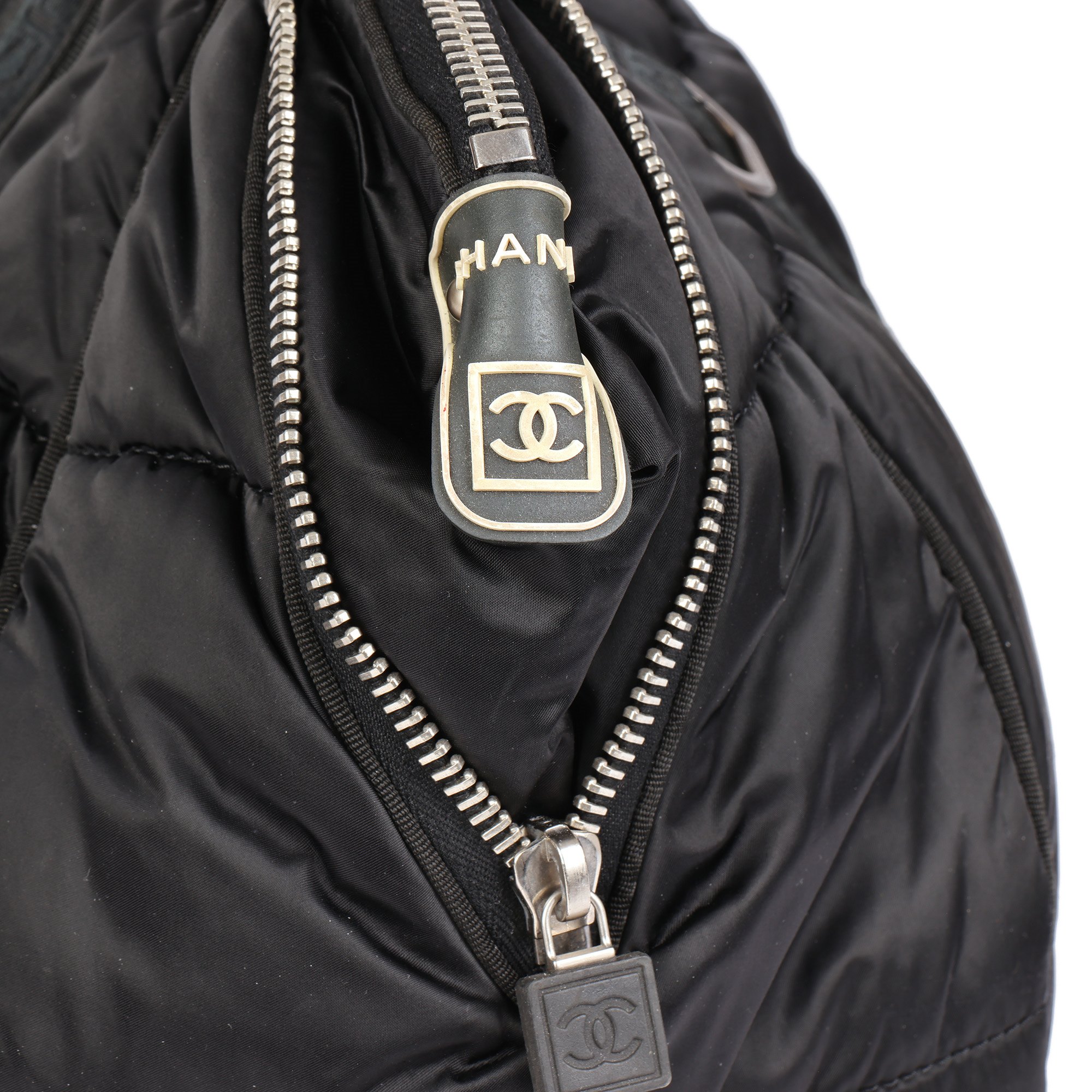 Chanel Black Quilted Nylon Coco Niege Sports Gym Tote