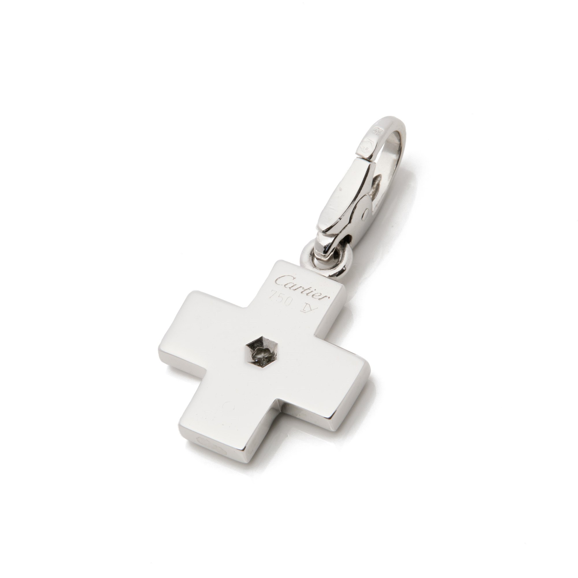 Cartier 18ct White Gold Diamond Set Cross Charm Pendant