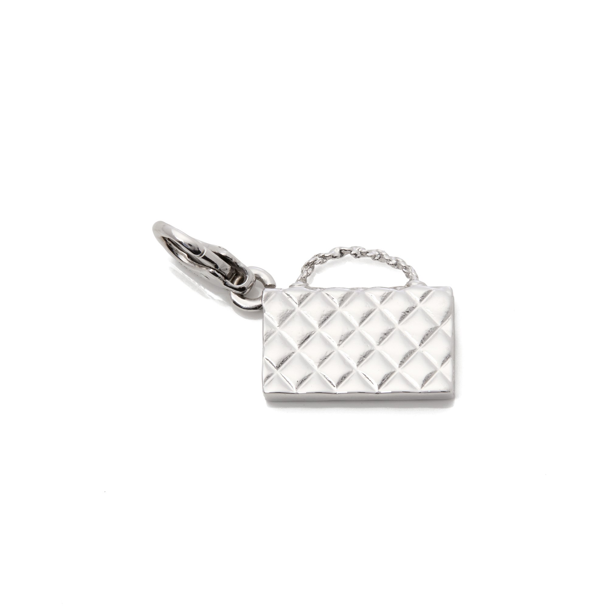 Chanel 18ct White Gold Quilted Bag Charm