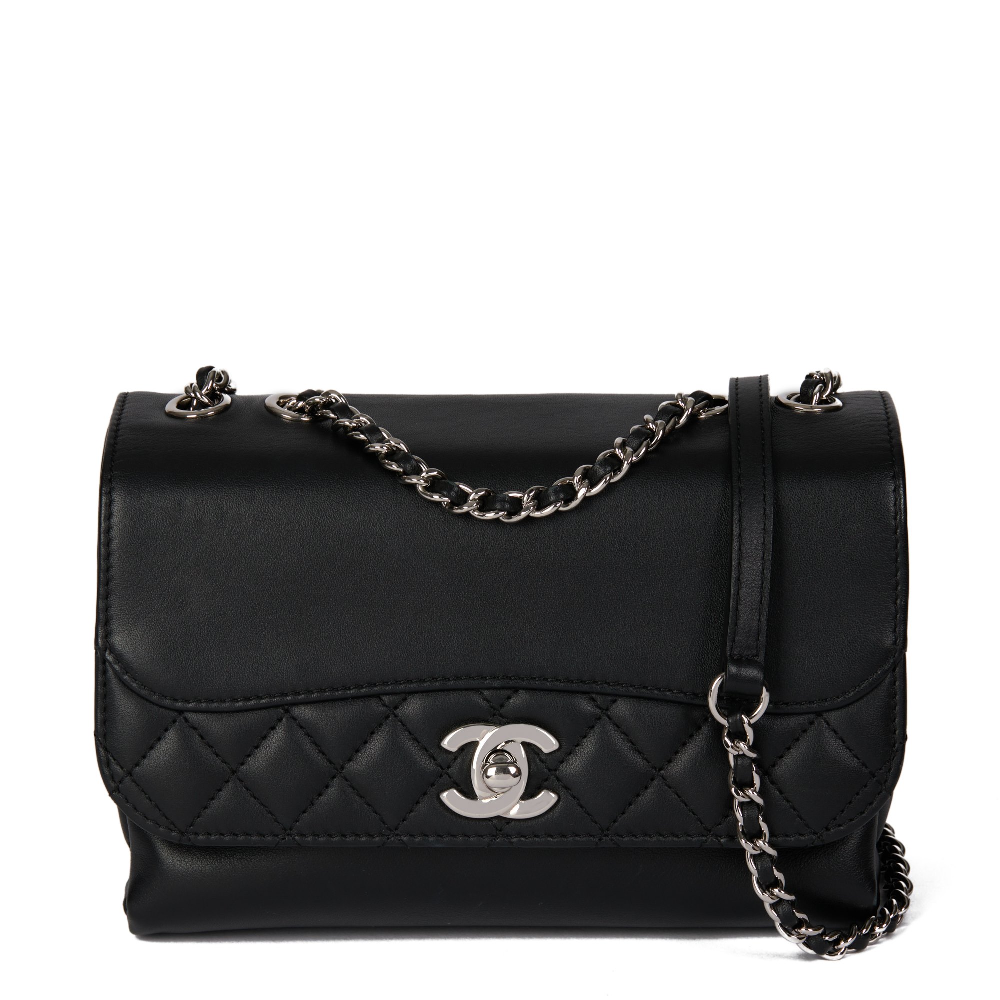 Chanel Black Quilted Lambskin Reverso Mini Tramezzo Flap Bag