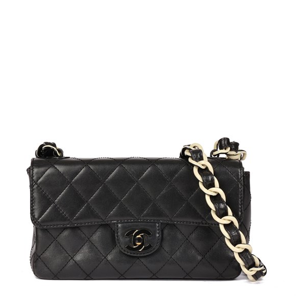Chanel Black Quilted Lambskin Vintage Mini Classic Single Flap Bag