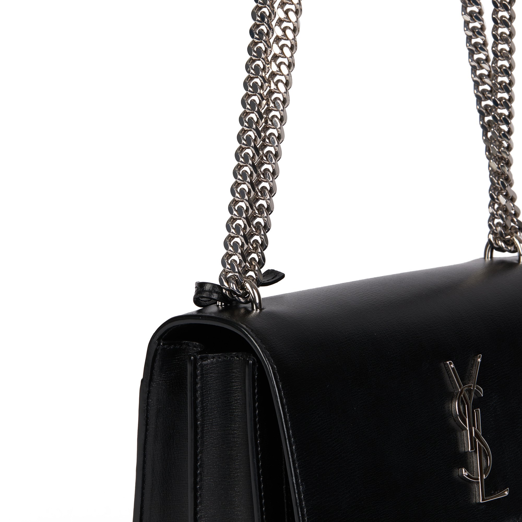 Saint Laurent Black Smooth Calfskin Leather Medium Sunset Chain Bag