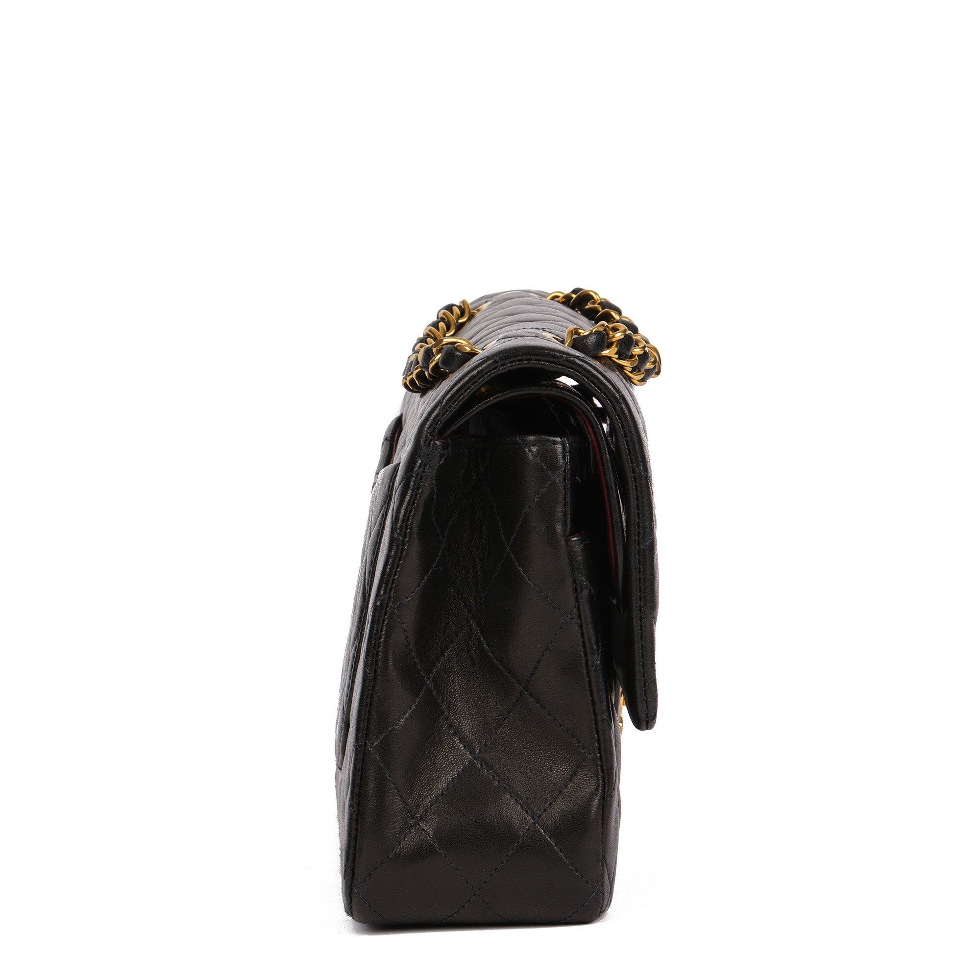 Chanel Black Quilted Lambskin Vintage Medium Classic Double Flap Bag