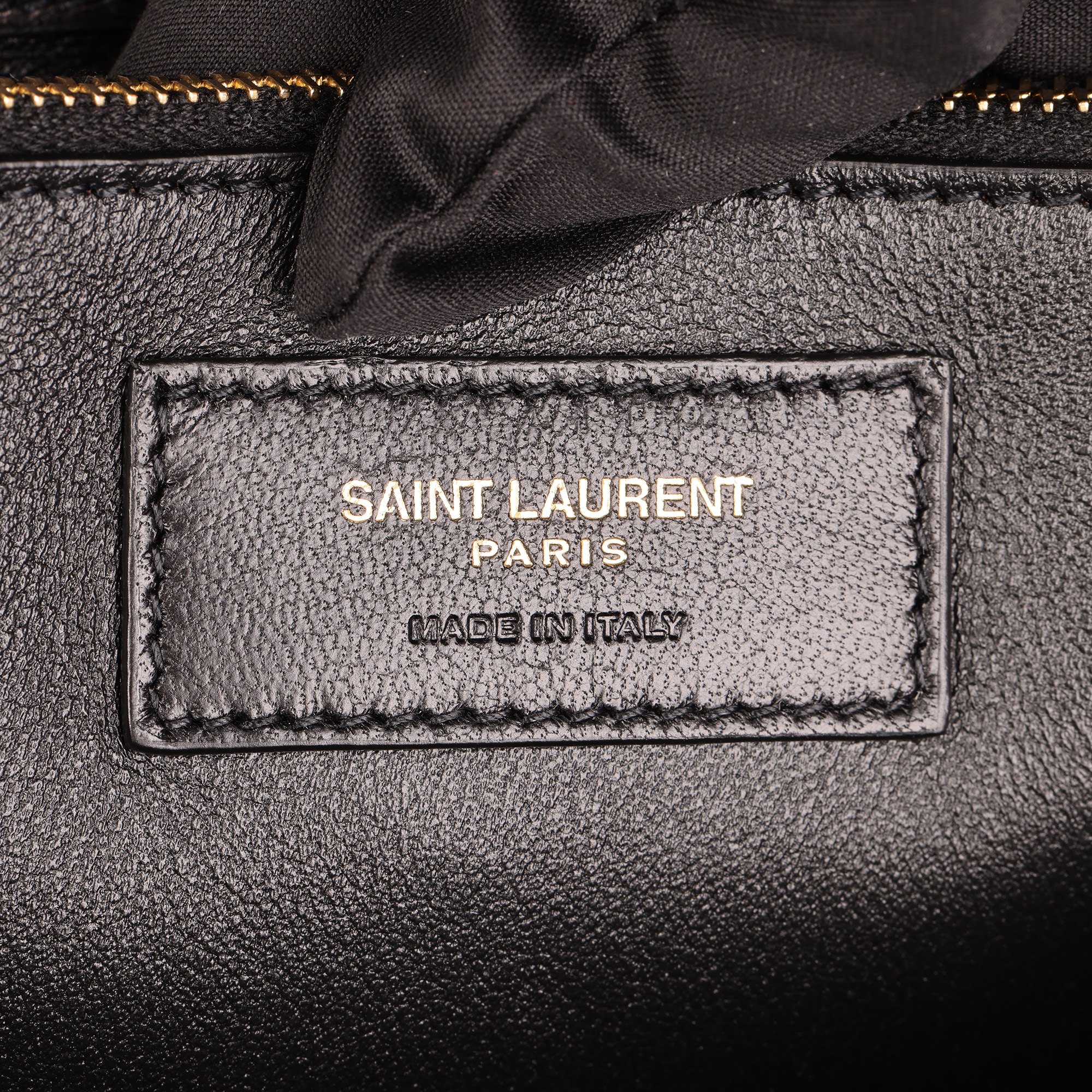 Saint Laurent Black Quilted Lambskin Leather Gaby Satchel