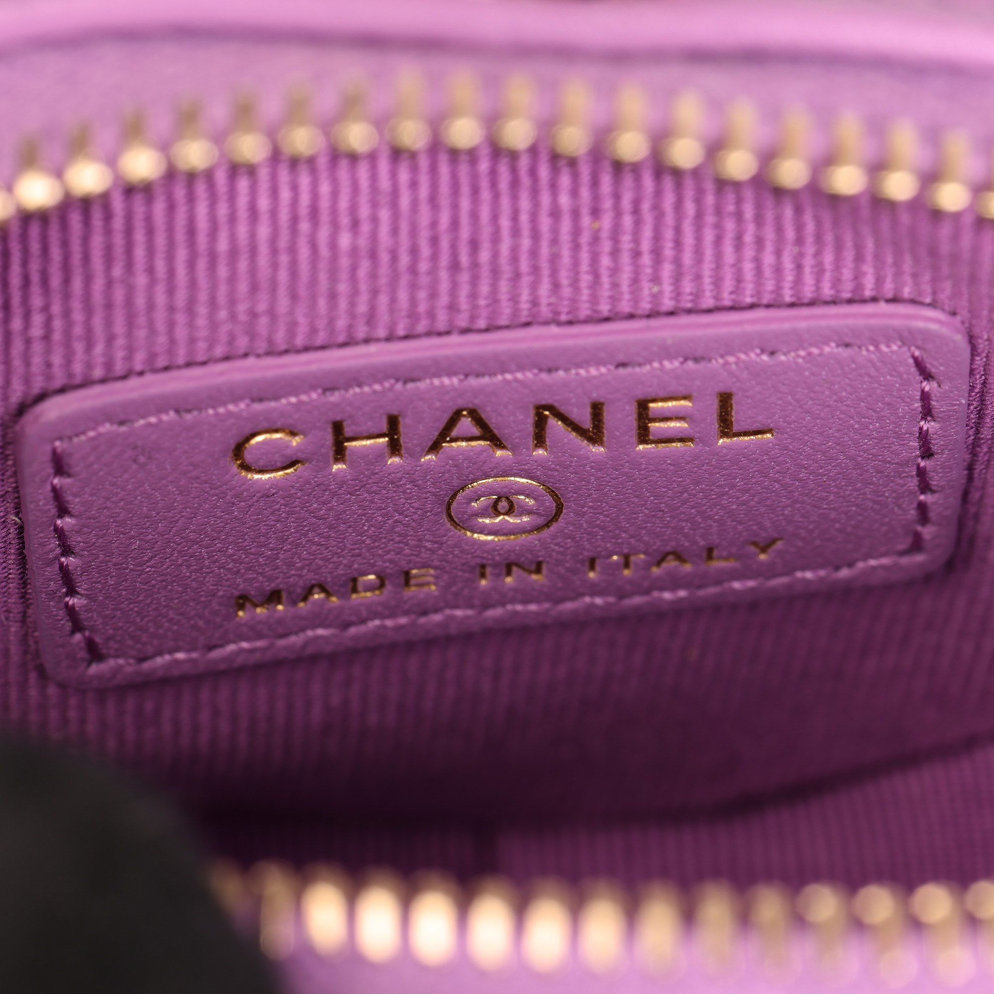 Chanel Purple Quilted Lambskin Micro Love Heart