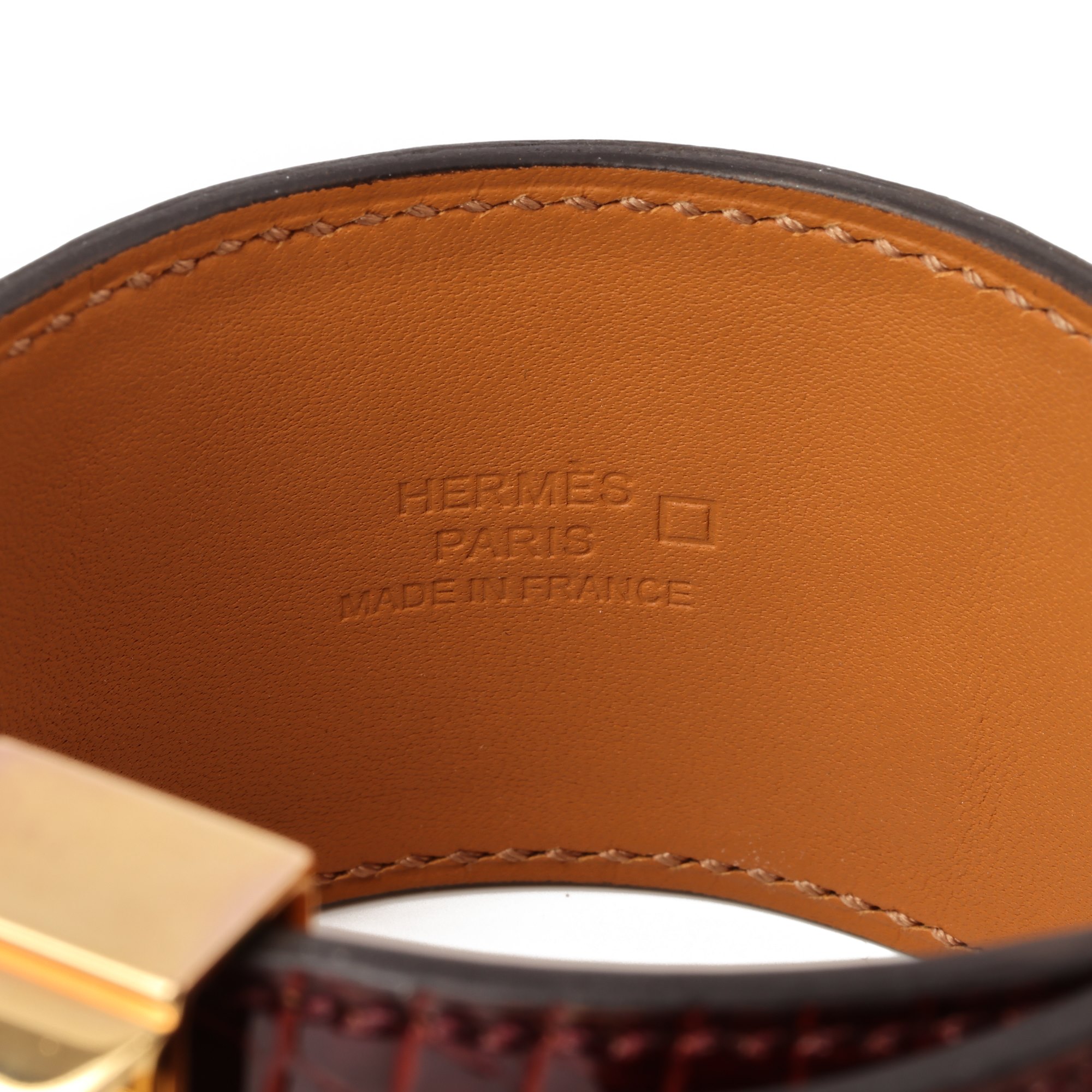 Hermès Bordeaux Shiny Mississippiensis Alligator Collier De Chien T2