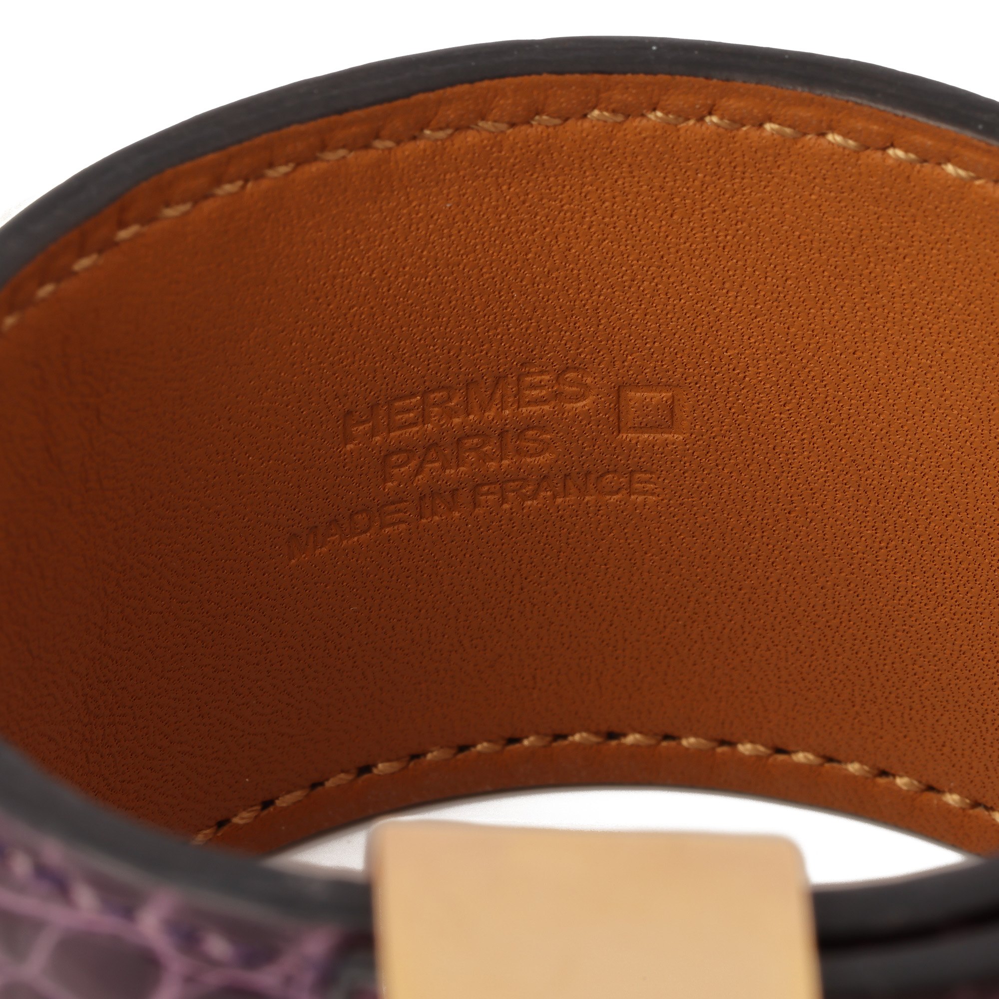 Hermès Amethyst Shiny Mississippiensis Alligator Leather Collier De Chien T2