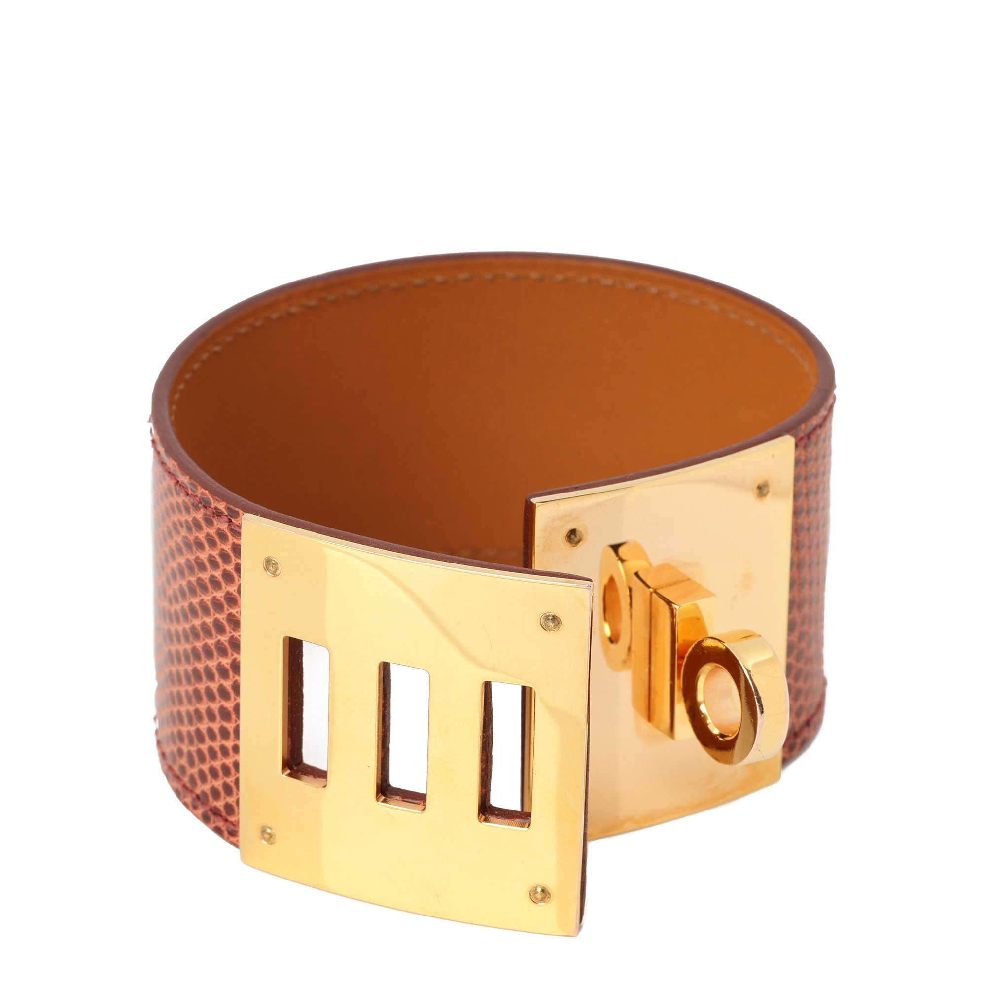 Hermès Étrusque Lizard Leather Kelly Dog Bracelet T2