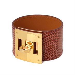 Hermès Étrusque Lizard Leather Kelly Dog Bracelet T2