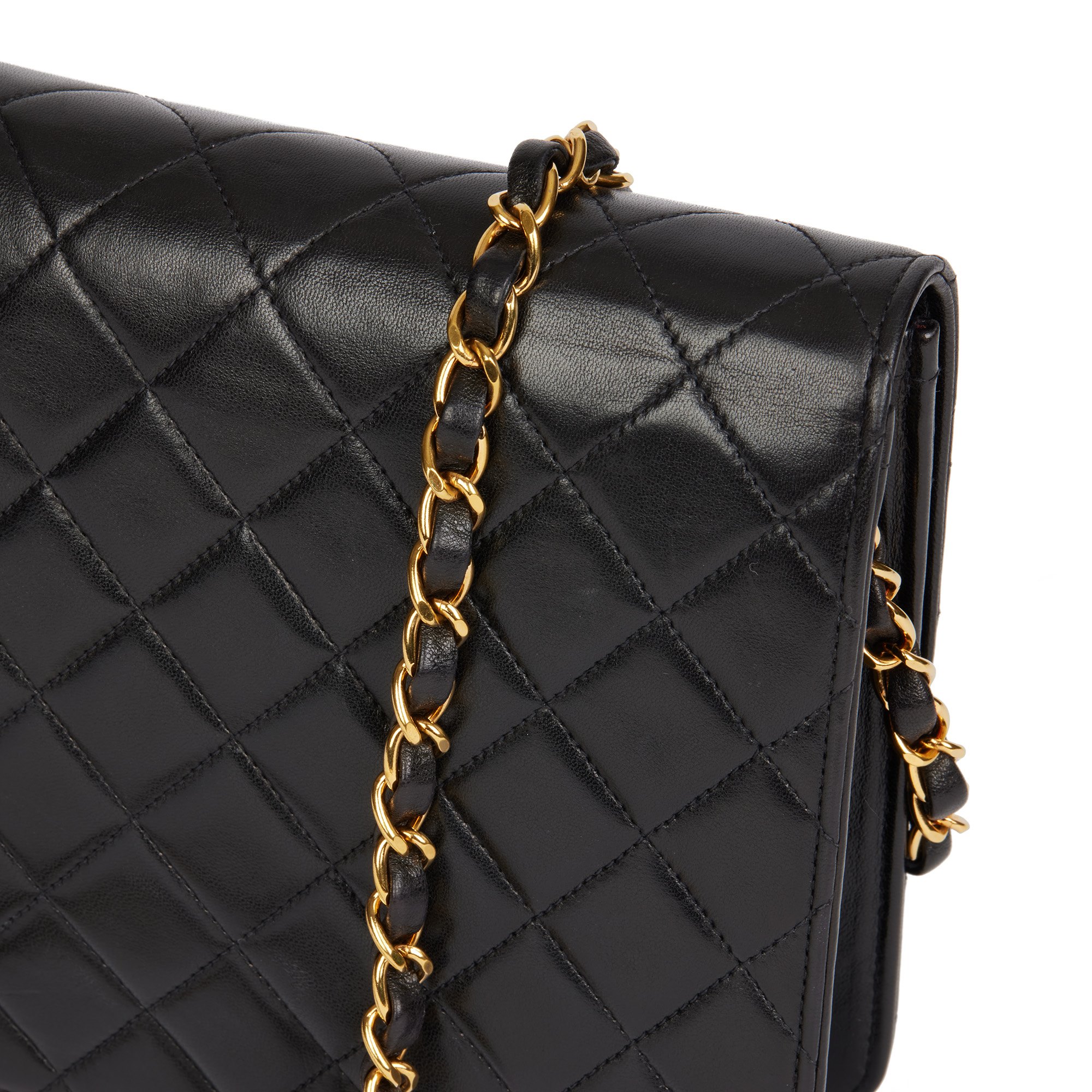Chanel Black Quilted Lambskin Vintage Small Classic Single Flap Bag