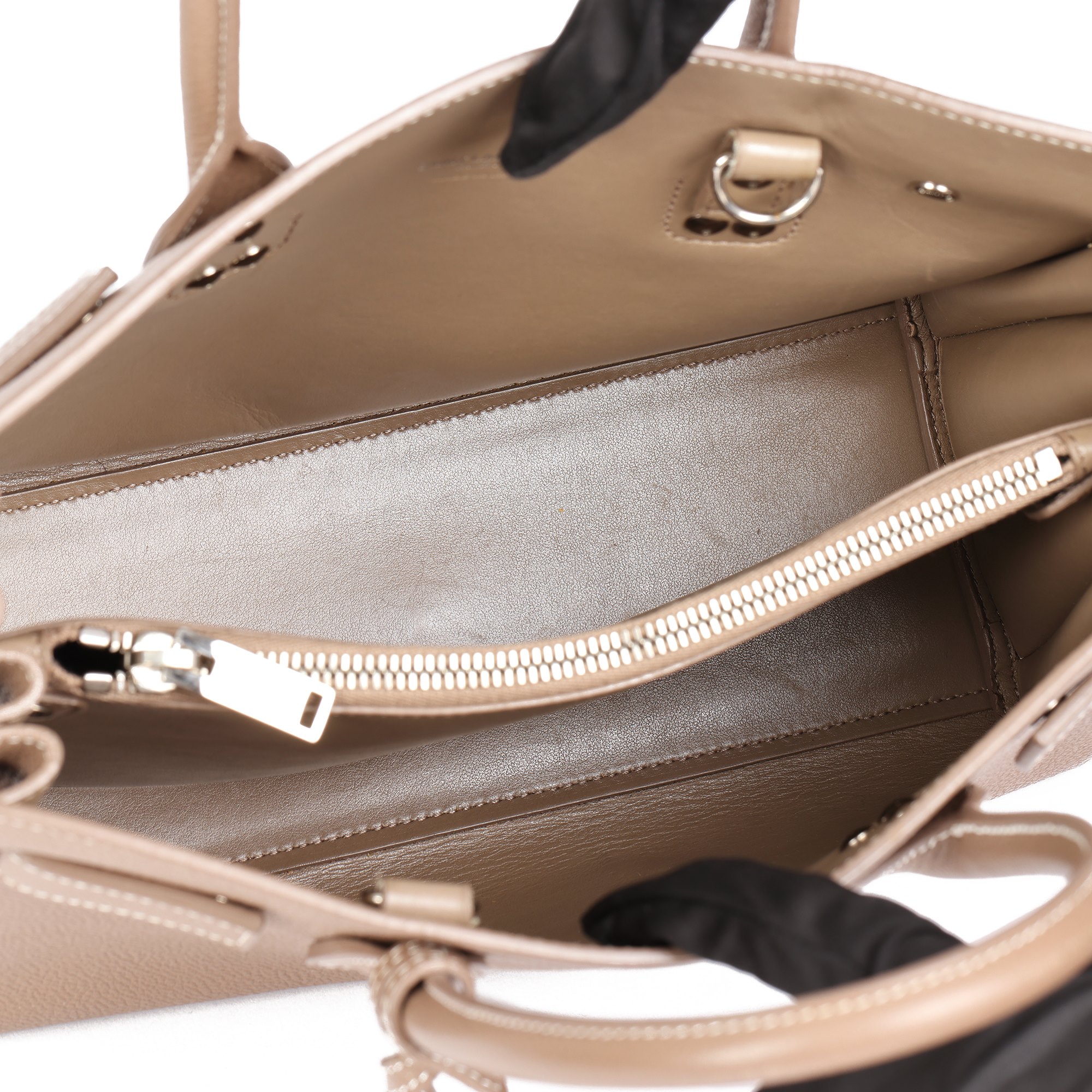 Saint Laurent Taupe Grained Calfskin Leather Baby Sac de Jour
