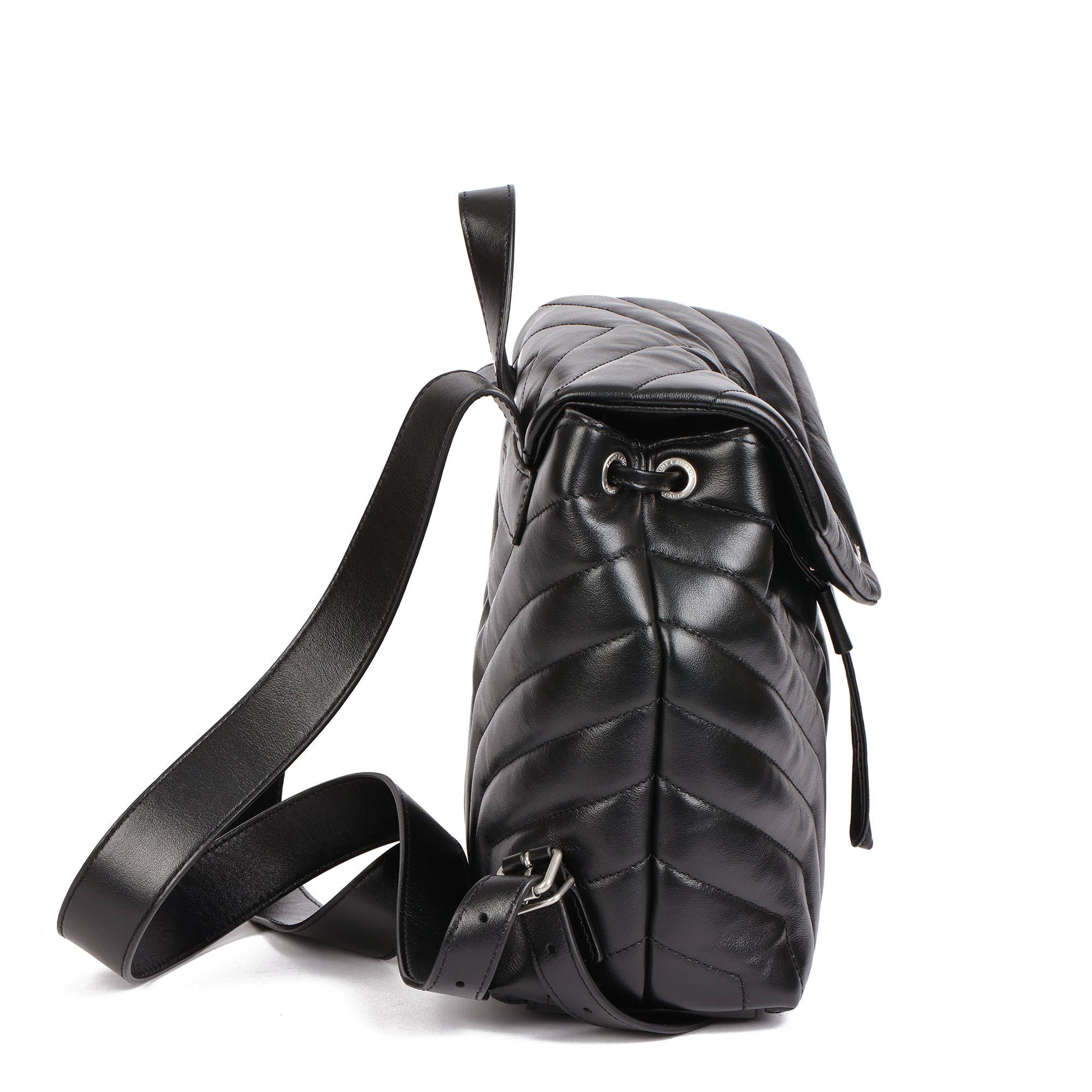 Saint Laurent Black Y Quilted Calfskin Leather Small LouLou Backpack