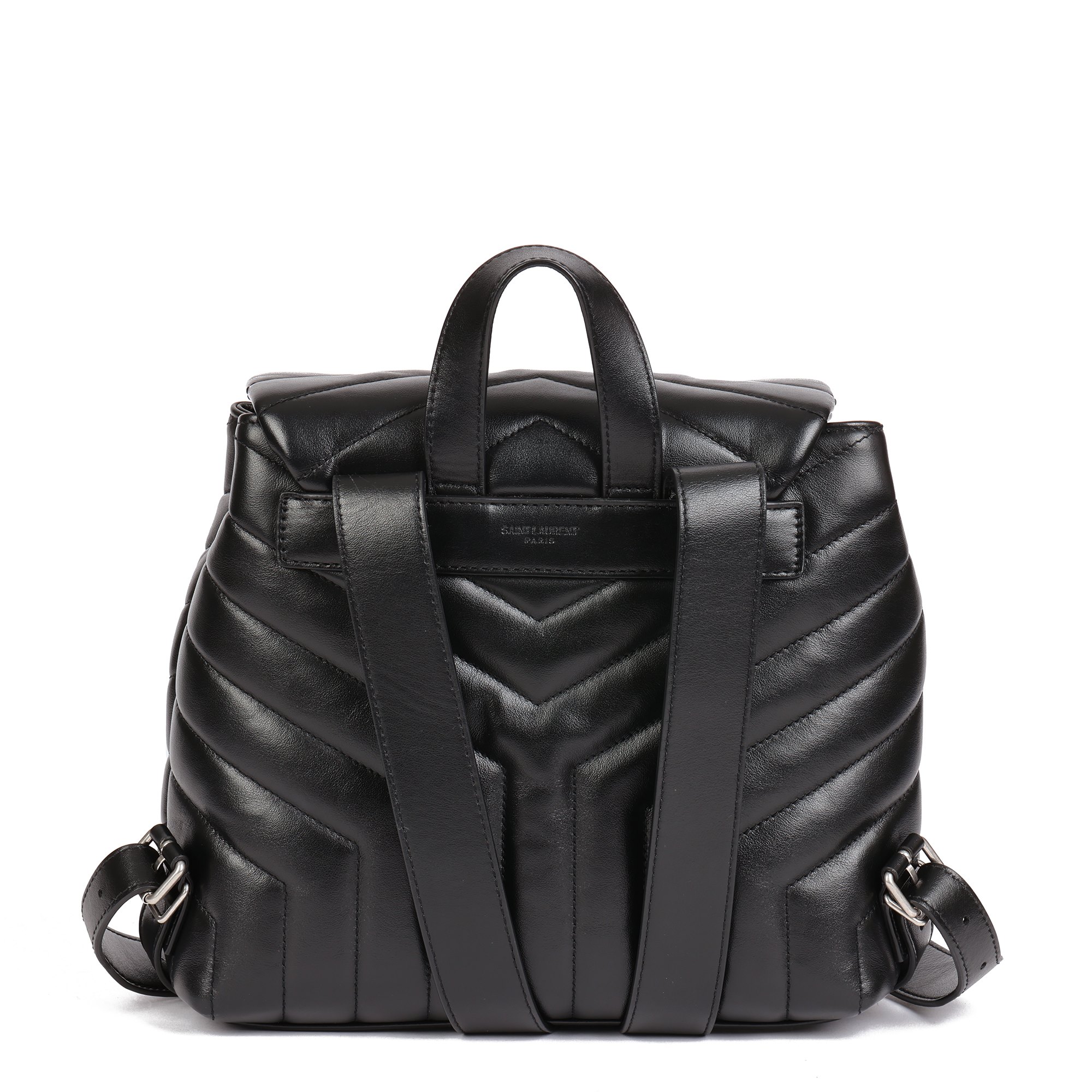 Saint Laurent Black Y Quilted Calfskin Leather Small LouLou Backpack