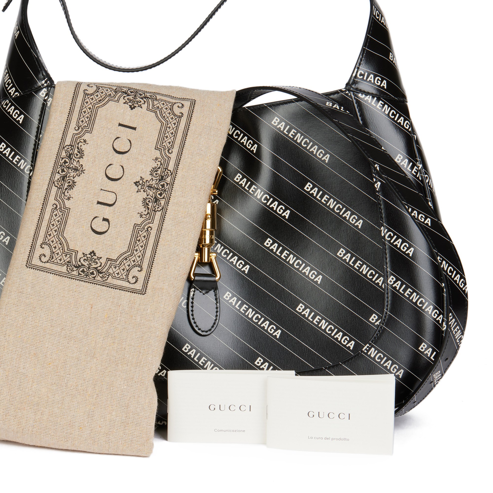 Gucci x Balenciaga Black Calfskin Leather The Hacker Project Small 1961 Jackie