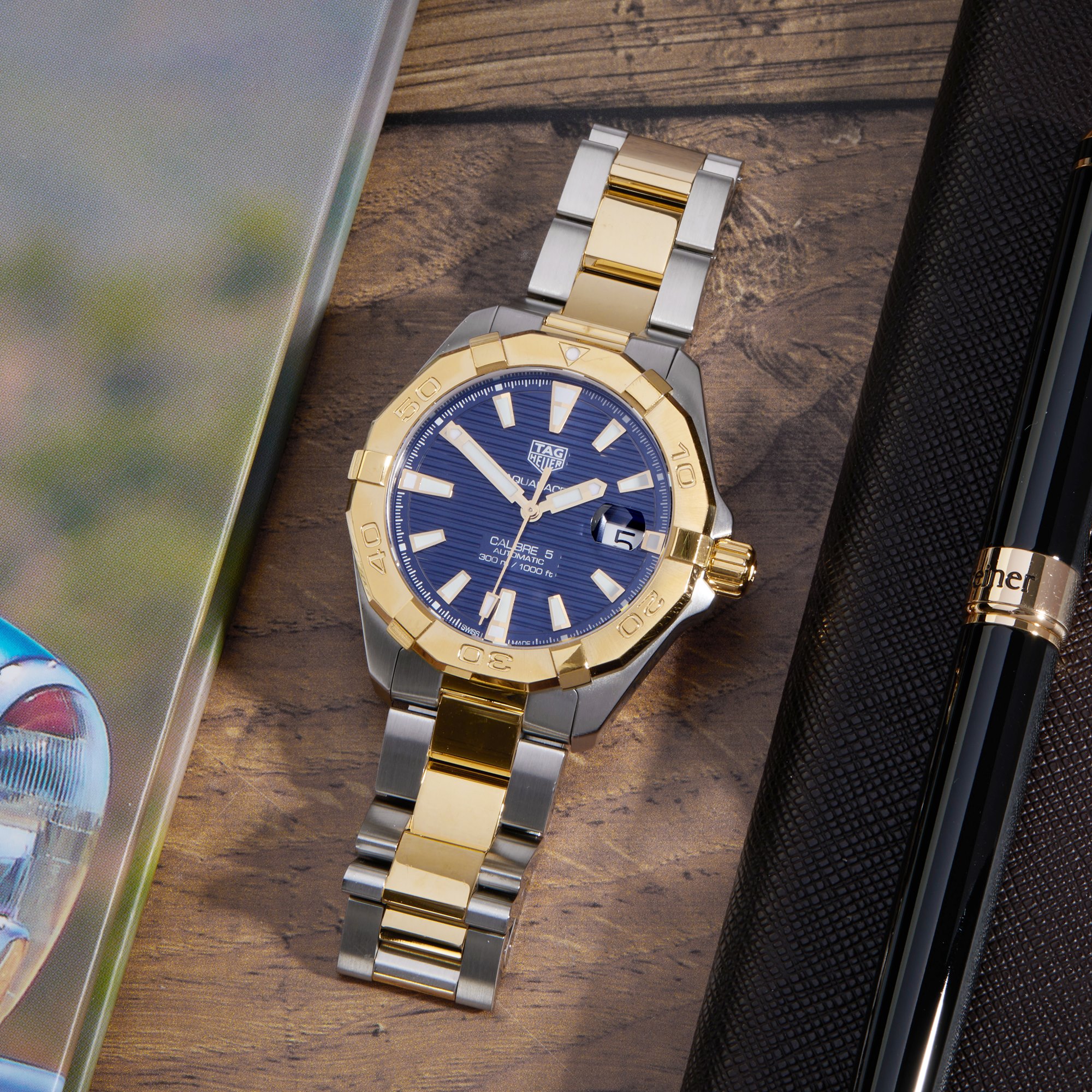 Tag Heuer Aquaracer Calibre 5 Plated Yellow Gold & Stainless Steel WBD2120