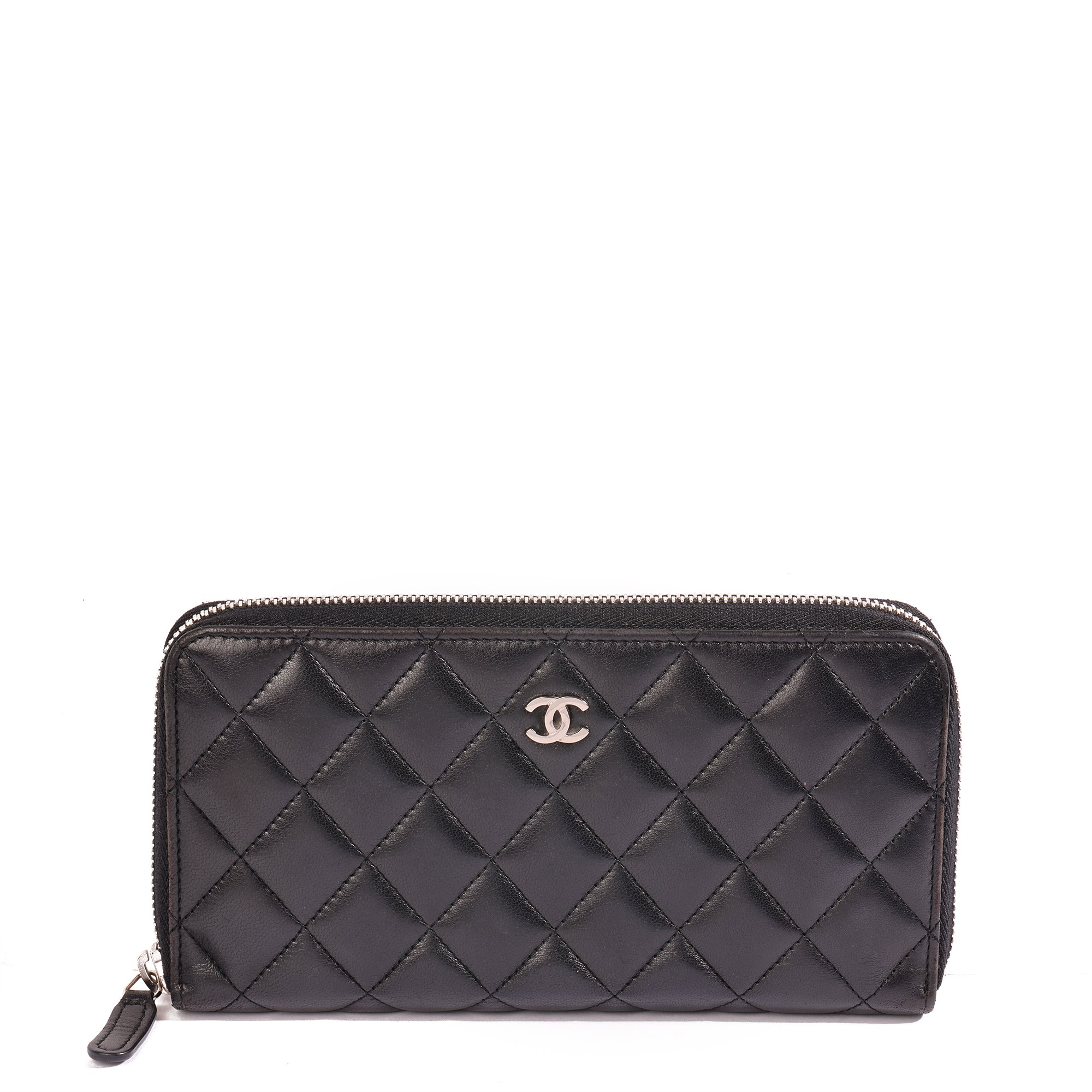 Chanel Black Quilted Lambskin Classic Long Zipped Wallet