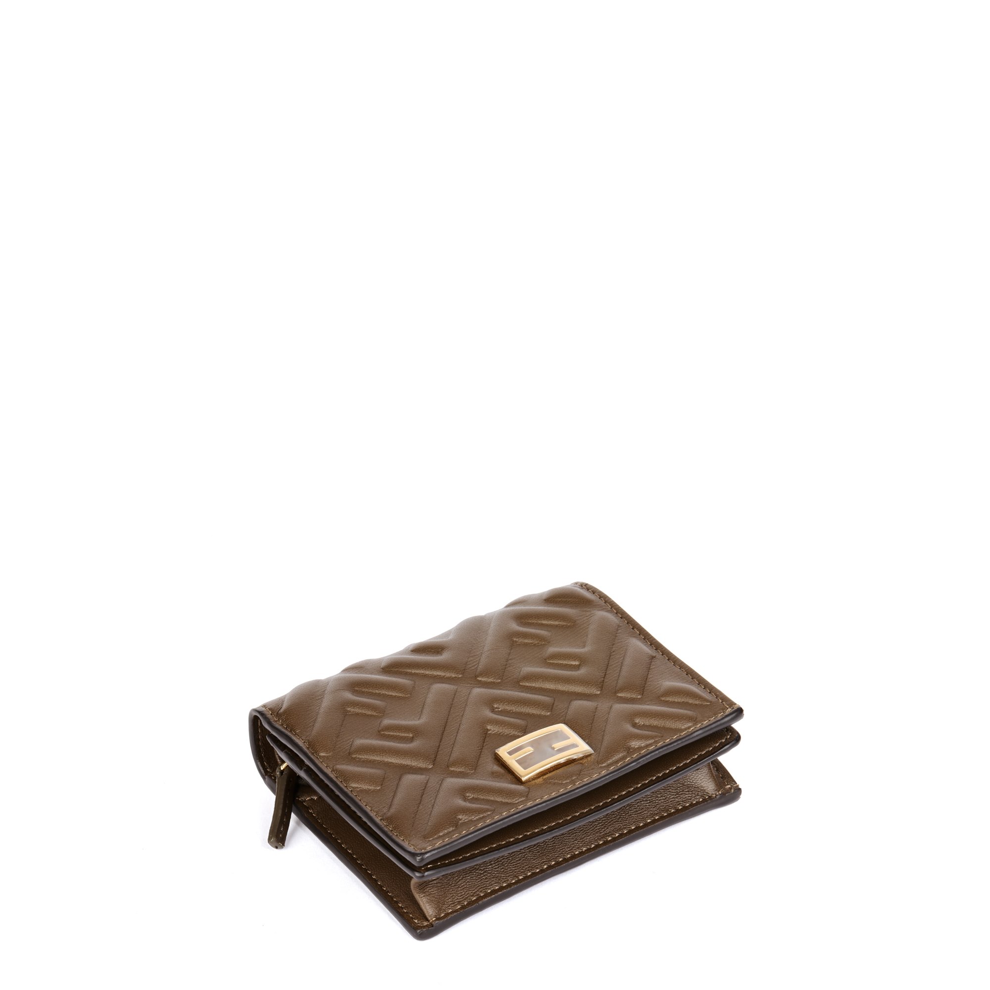 Fendi Olive Nappa Leather Small Wallet