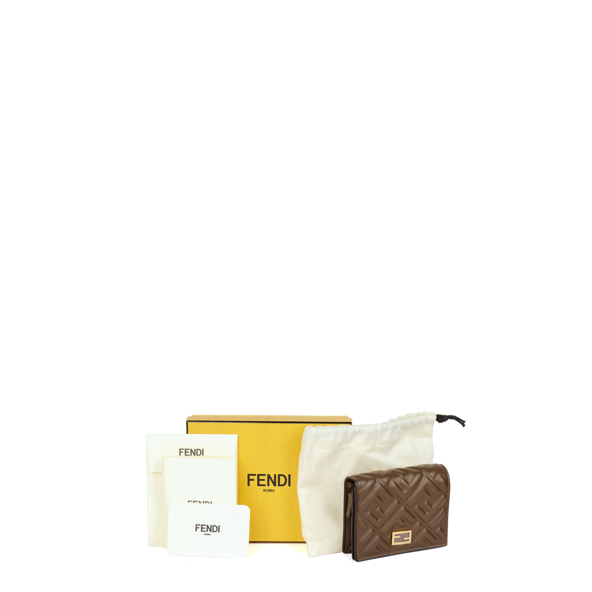Fendi Olive Nappa Leather Small Wallet