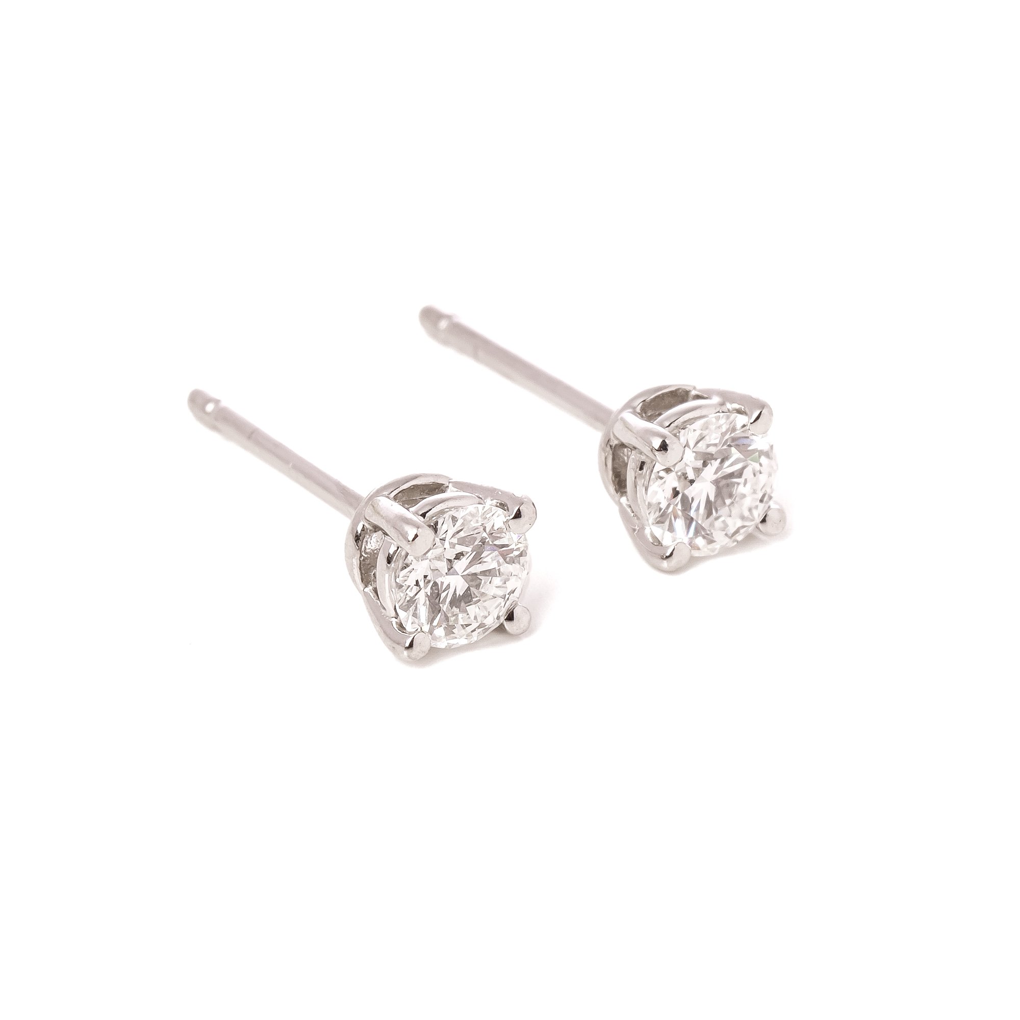 Tiffany & Co. 0.48ct Solitaire Diamond Stud Earrings