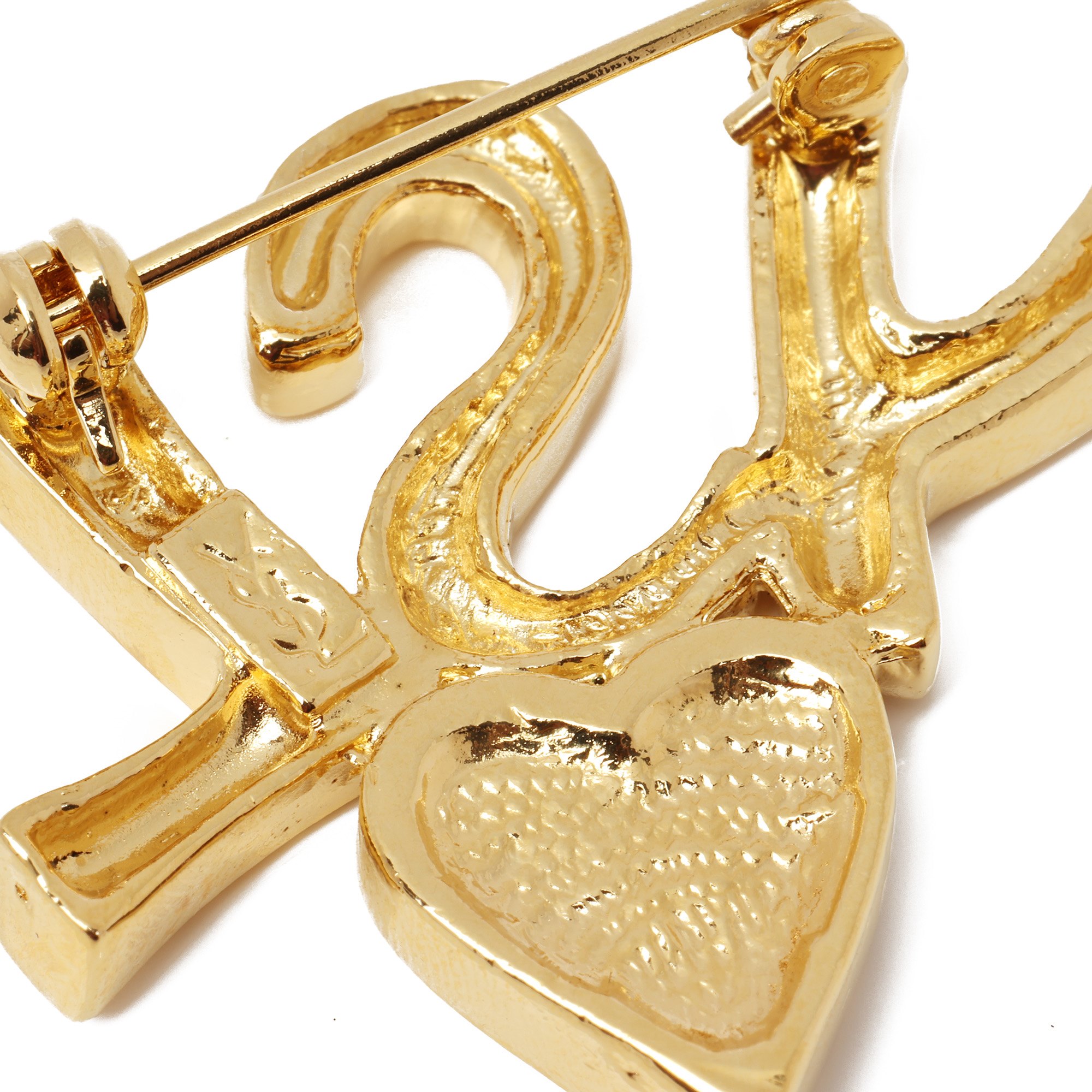 Saint Laurent Love Heart Logo Brooch