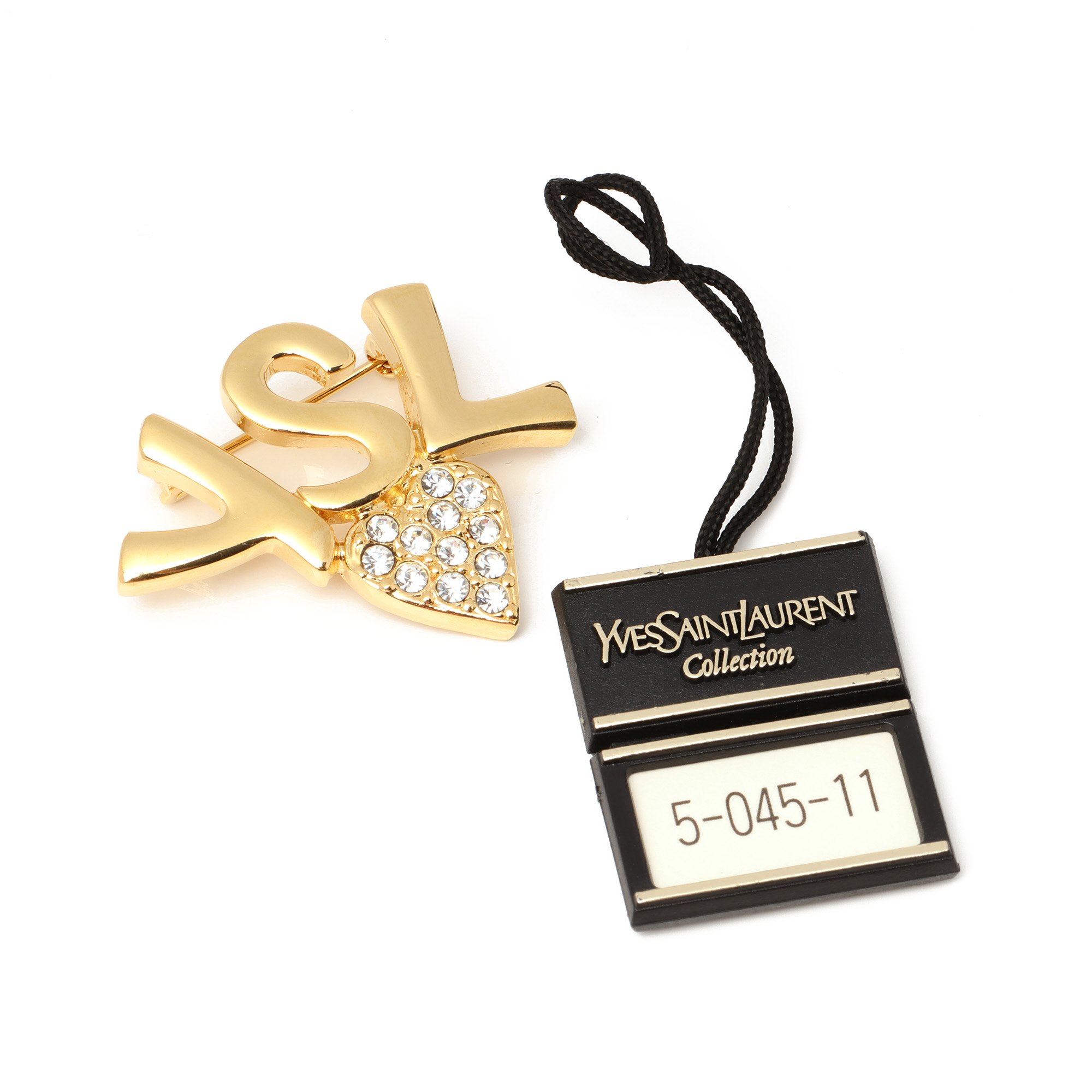 Saint Laurent Love Heart Logo Brooch