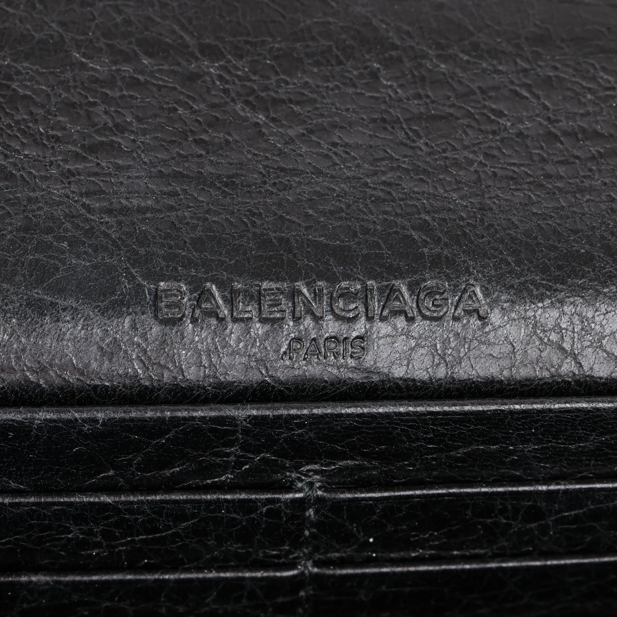 Balenciaga Black Lambskin Leather Motocross Wallet