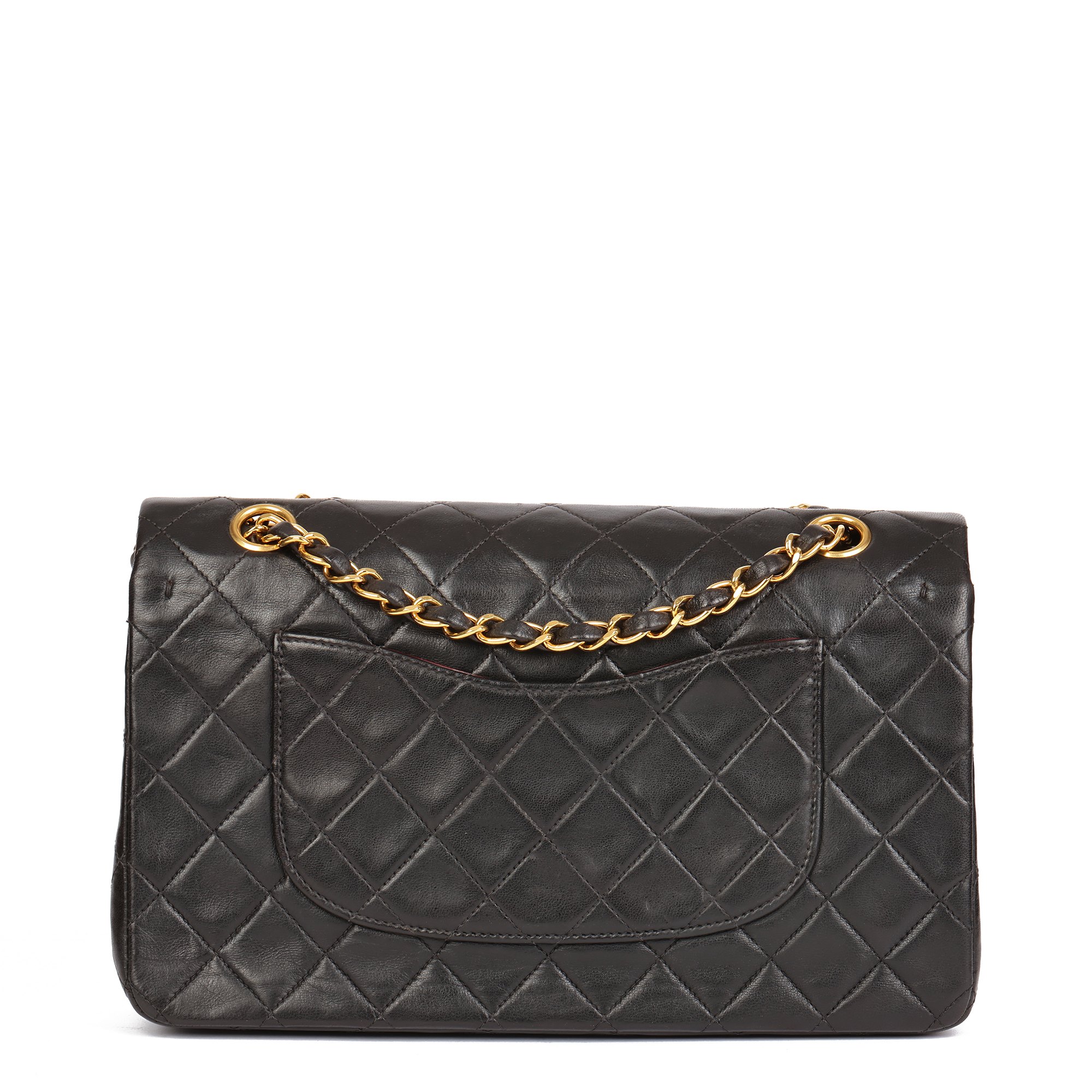Chanel Black Quilted Lambskin Vintage Medium Classic Double Flap Bag