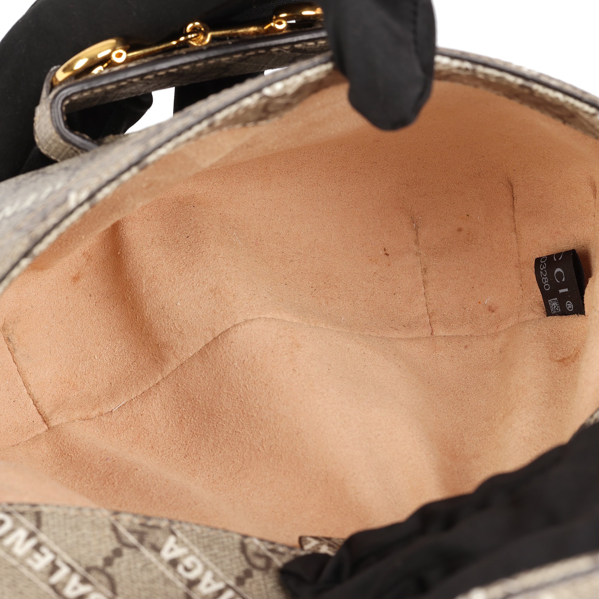 Gucci x Balenciaga Beige GG Supreme Canvas The Hacker Project Web Mini Horsebit 1955