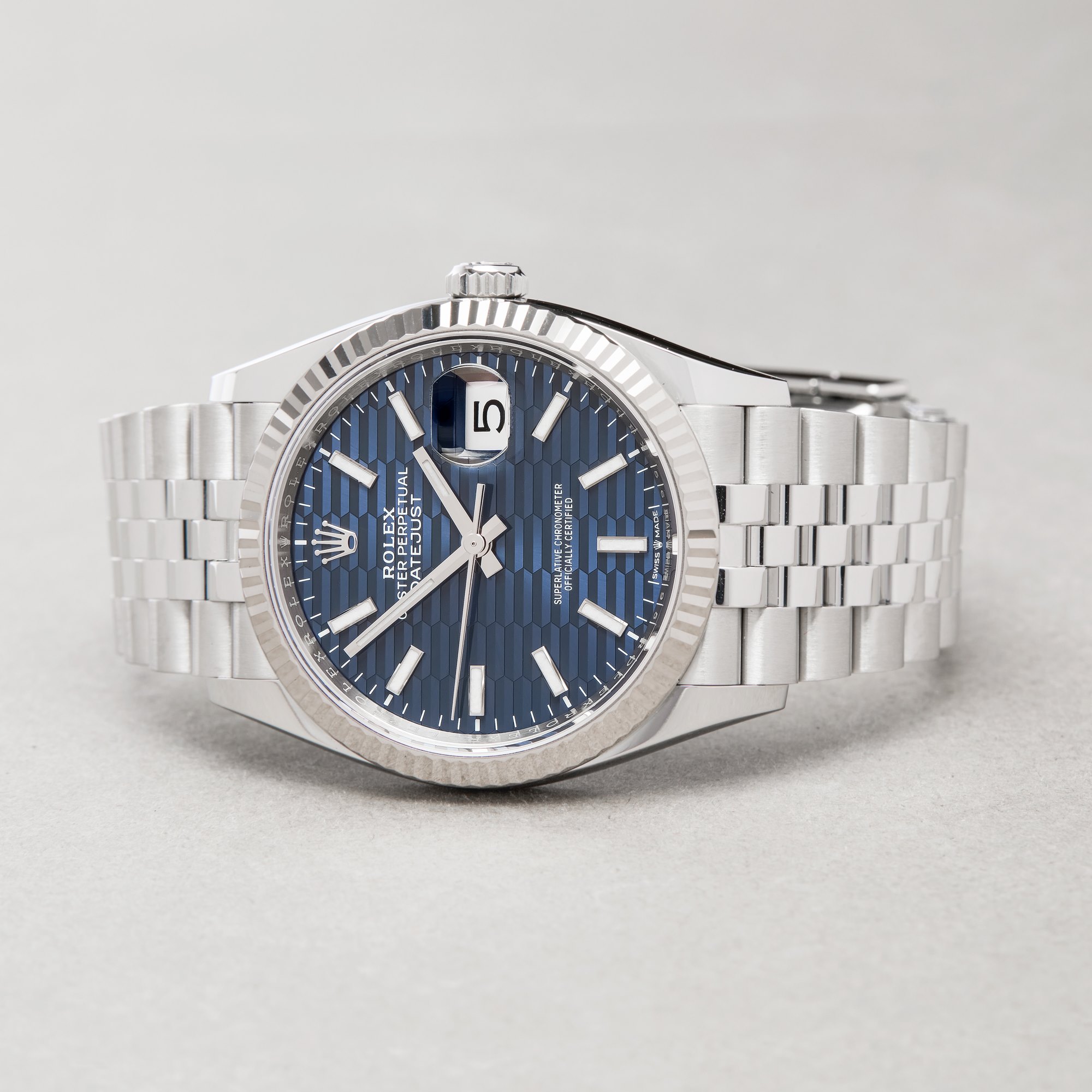 Rolex Datejust 36 ‘BLUE MOTIF DIAL’ White Gold & Stainless Steel 126234