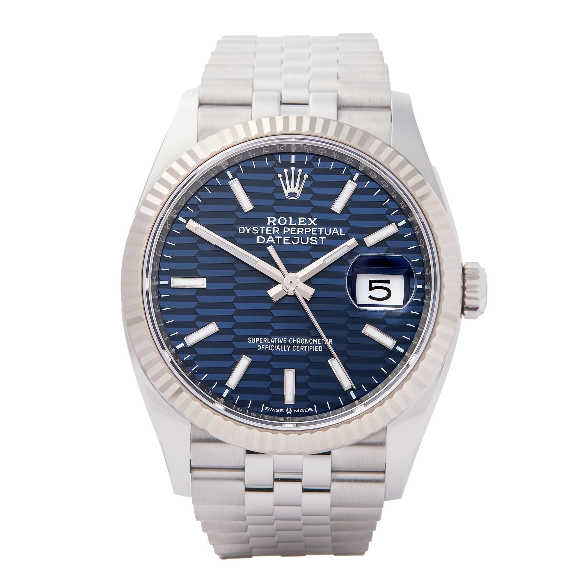 Rolex Datejust 36 ‘BLUE MOTIF DIAL’ White Gold & Stainless Steel 126234