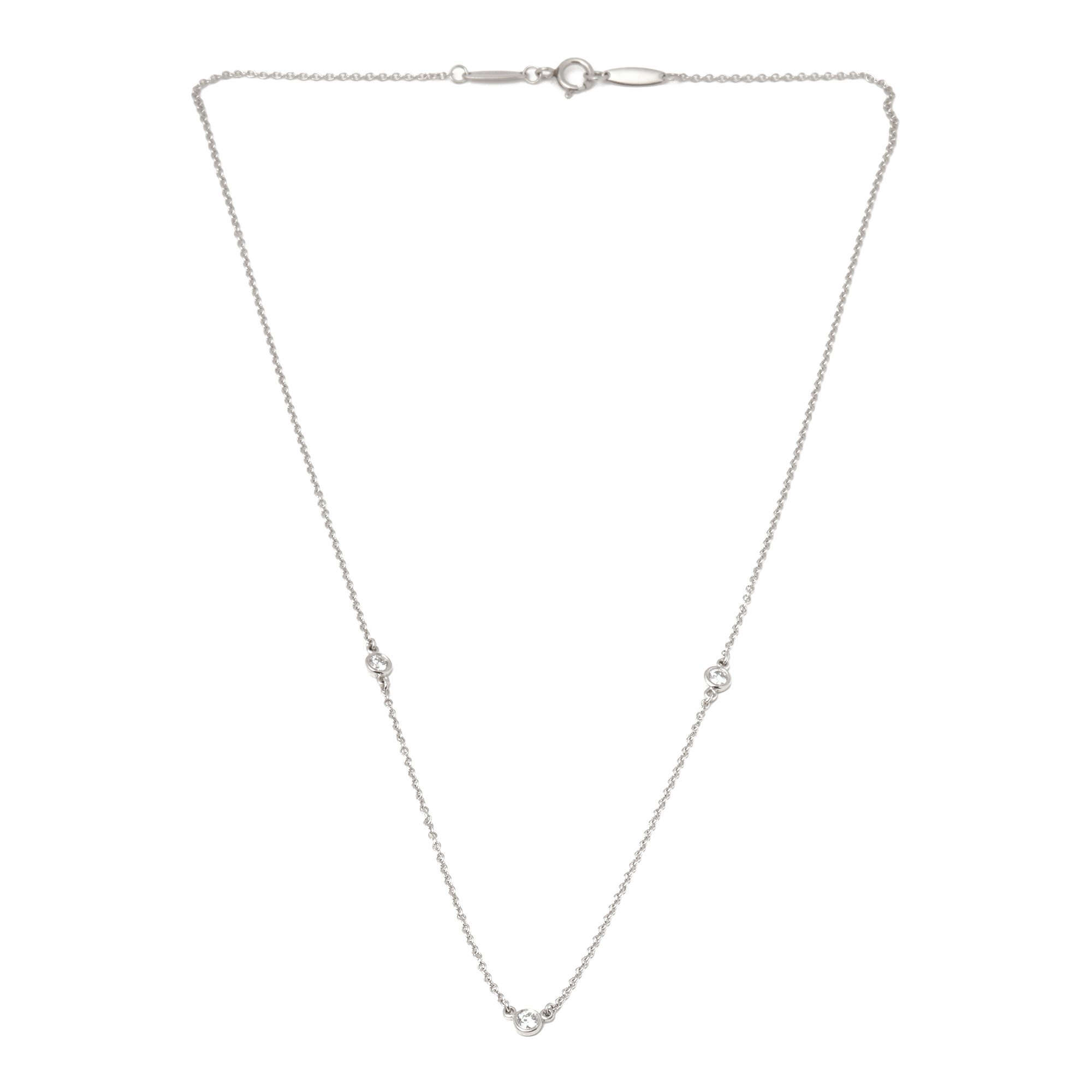 Tiffany & Co. Diamond by the Yard 3 Diamond Platinum Necklace