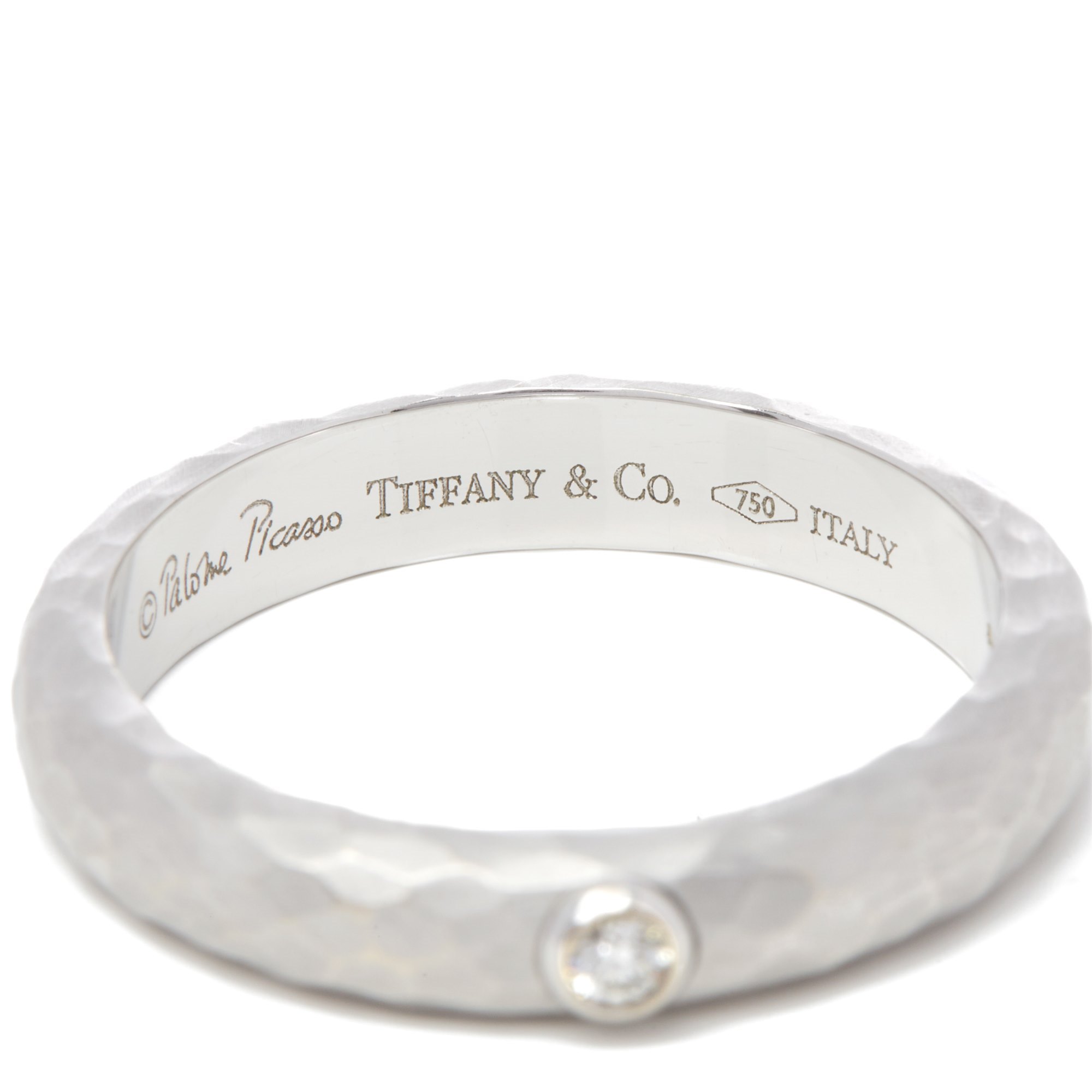 Tiffany & Co. Paloma Picasso Hammered Finish Solitaire Diamond Ring