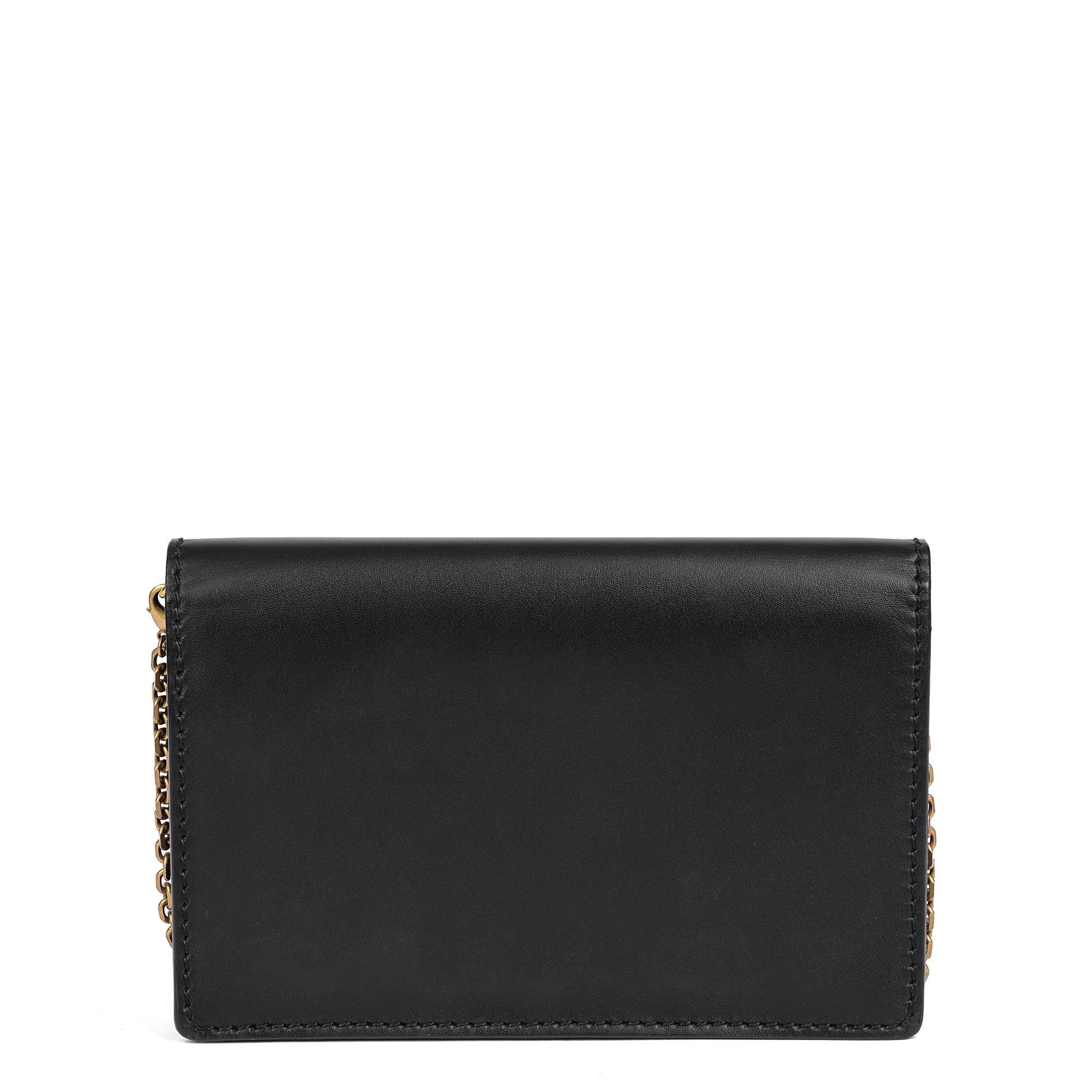 Christian Dior Black Smooth Calfskin Leather J'adior Wallet on Chain