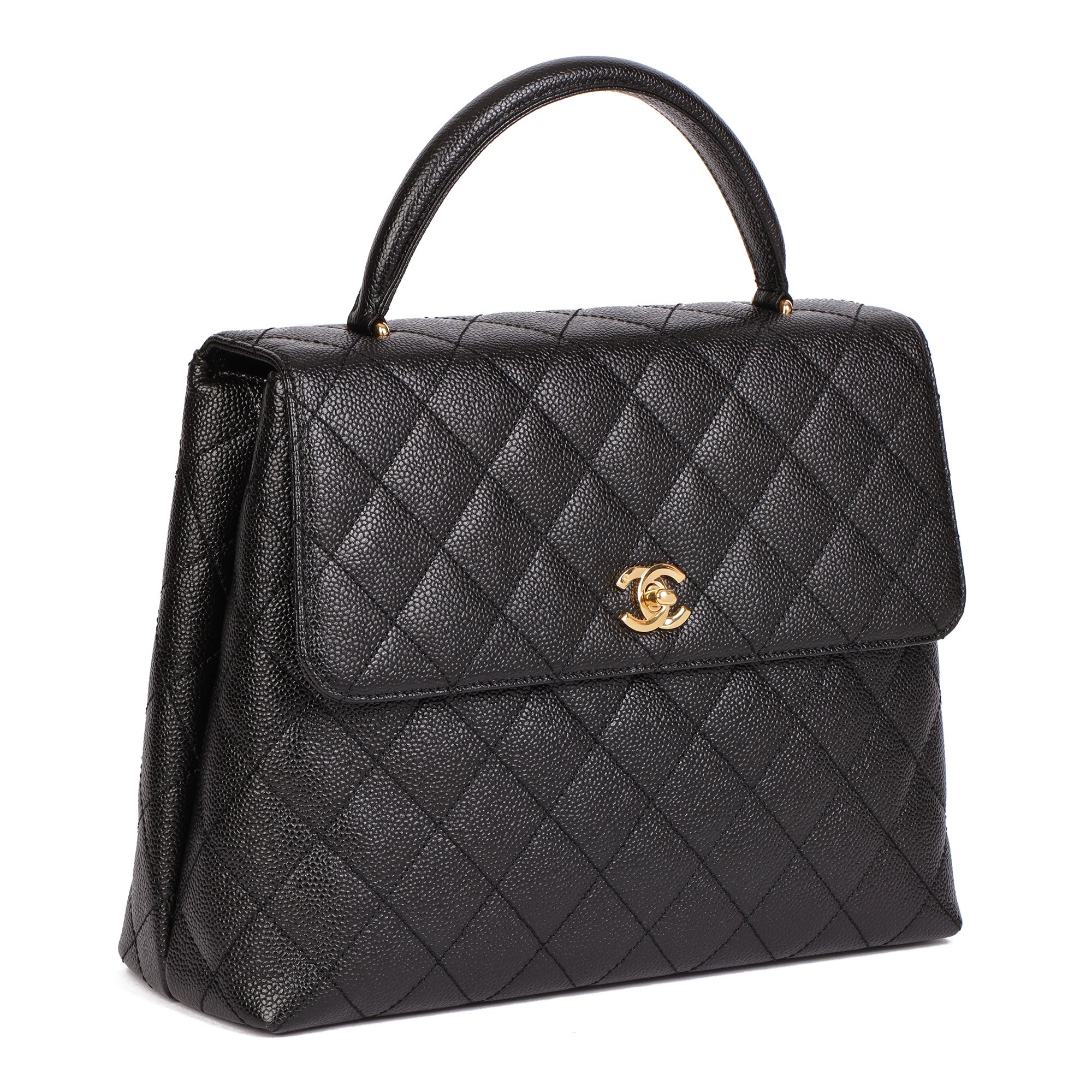 Chanel Black Quilted Caviar Leather Classic Kelly