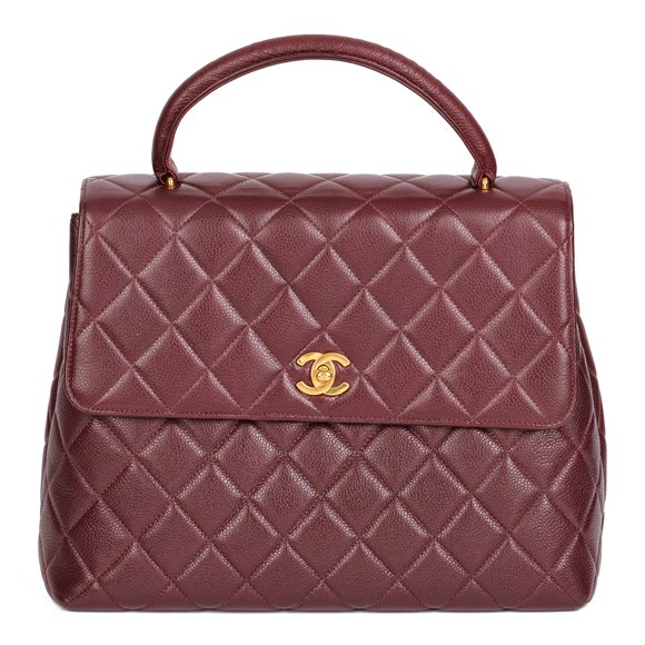Chanel Bordeaux Quilted Caviar Leather Vintage Classic Kelly