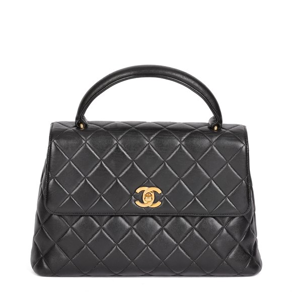 Chanel Black Quilted Lambskin Vintage Classic Kelly