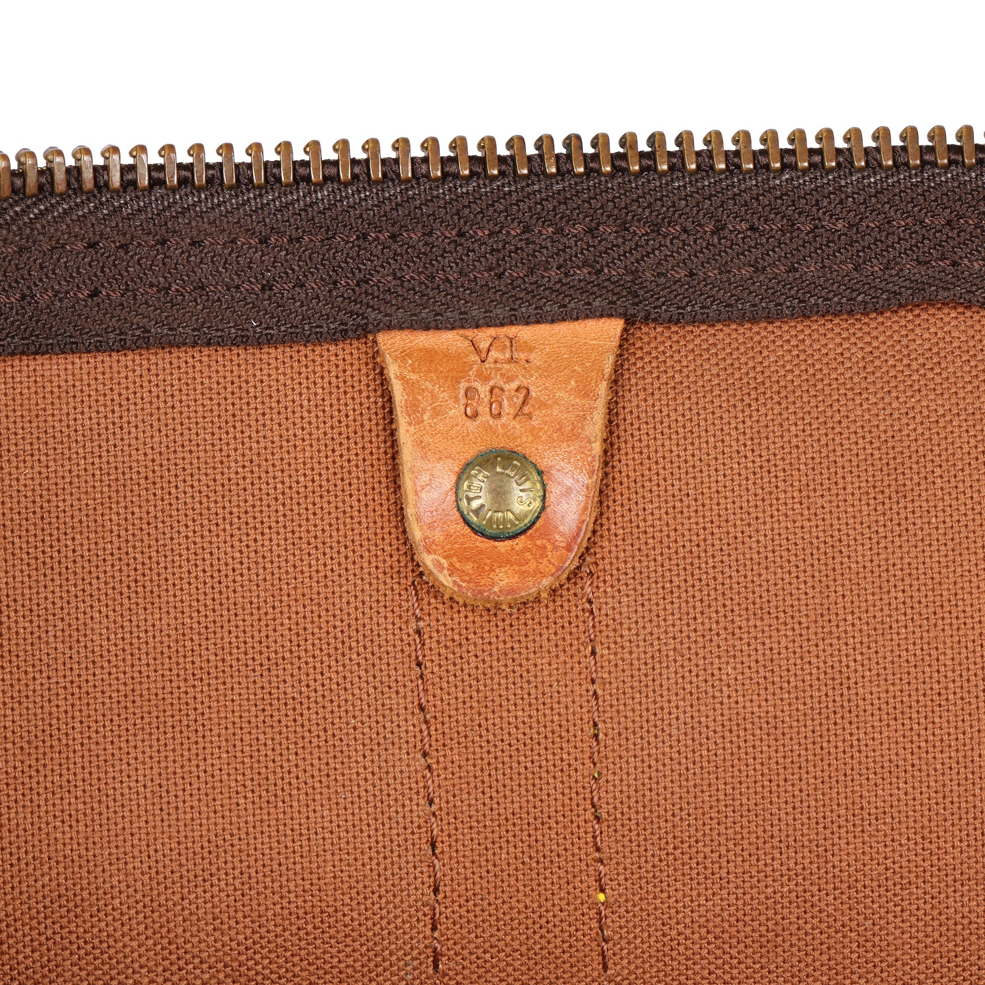 Louis Vuitton Brown Monogram Coated Canvas & Vachetta Leather Vintage Keepall 45