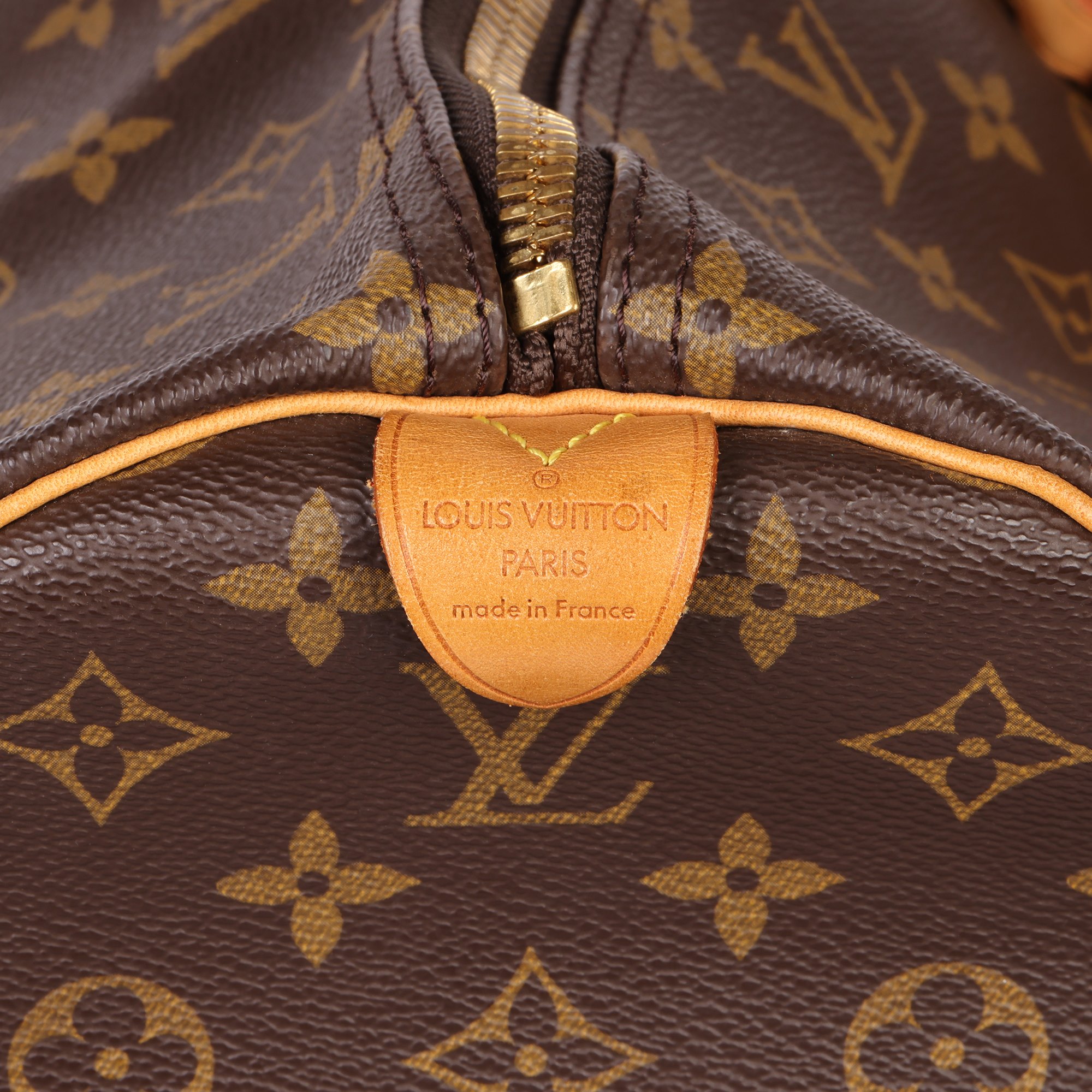 Louis Vuitton Brown Monogram Coated Canvas & Vachetta Leather Vintage Keepall 60