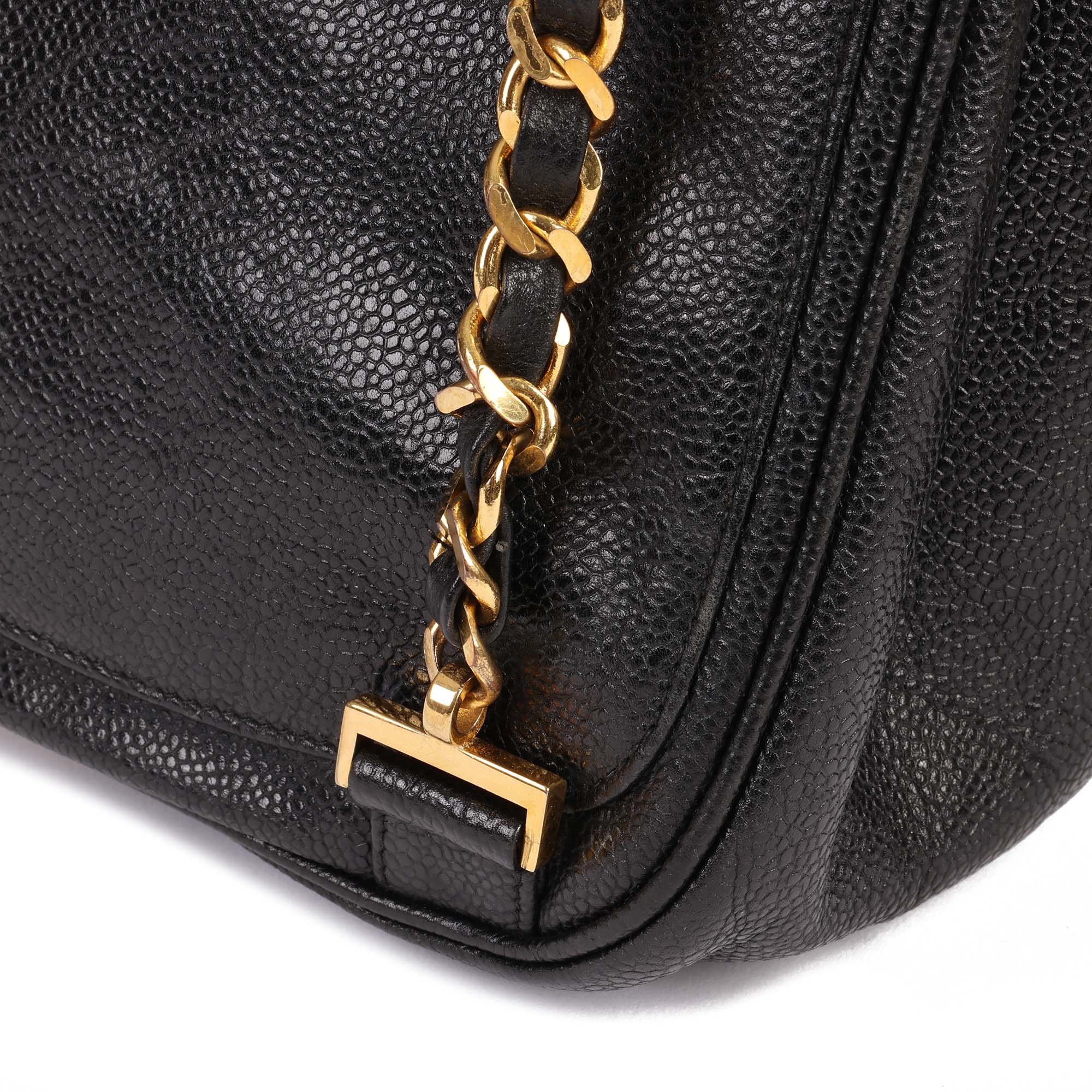 Chanel Black Caviar Leather Vintage Classic Backpack