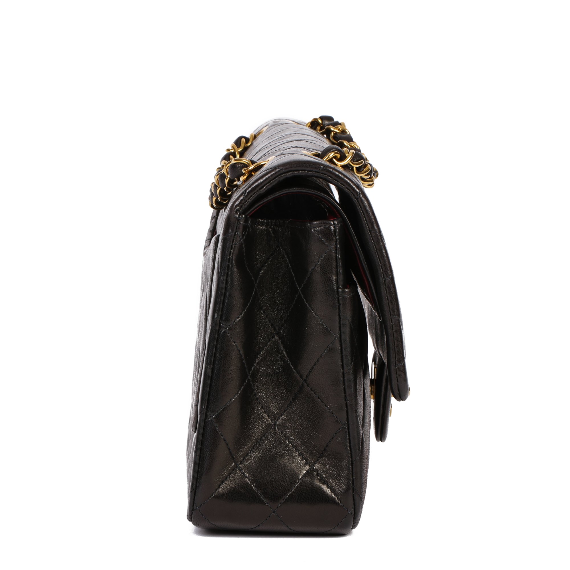 Chanel Black Quilted Lambskin Vintage Medium Classic Double Flap Bag