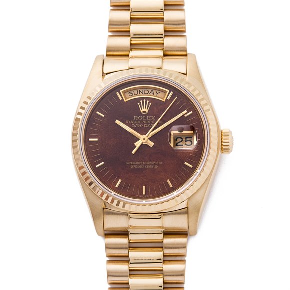 Rolex Day-Date 36 Wood Dial Yellow Gold - 18038