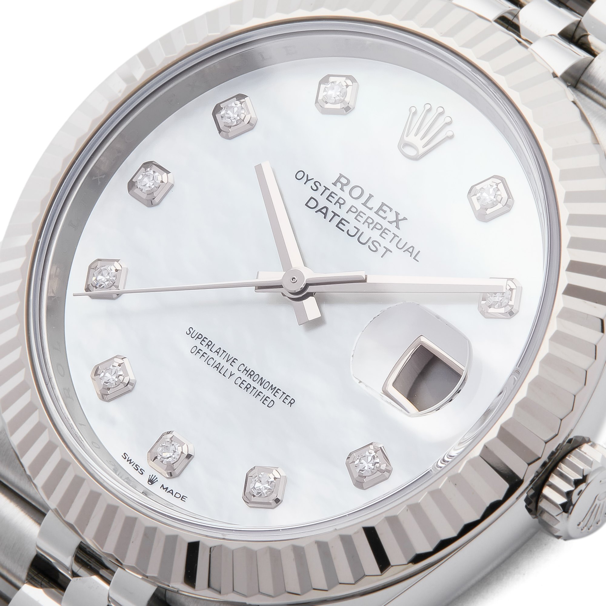Rolex Datejust 41 Mother Of Pearl Diamond White Gold & Stainless Steel 126334